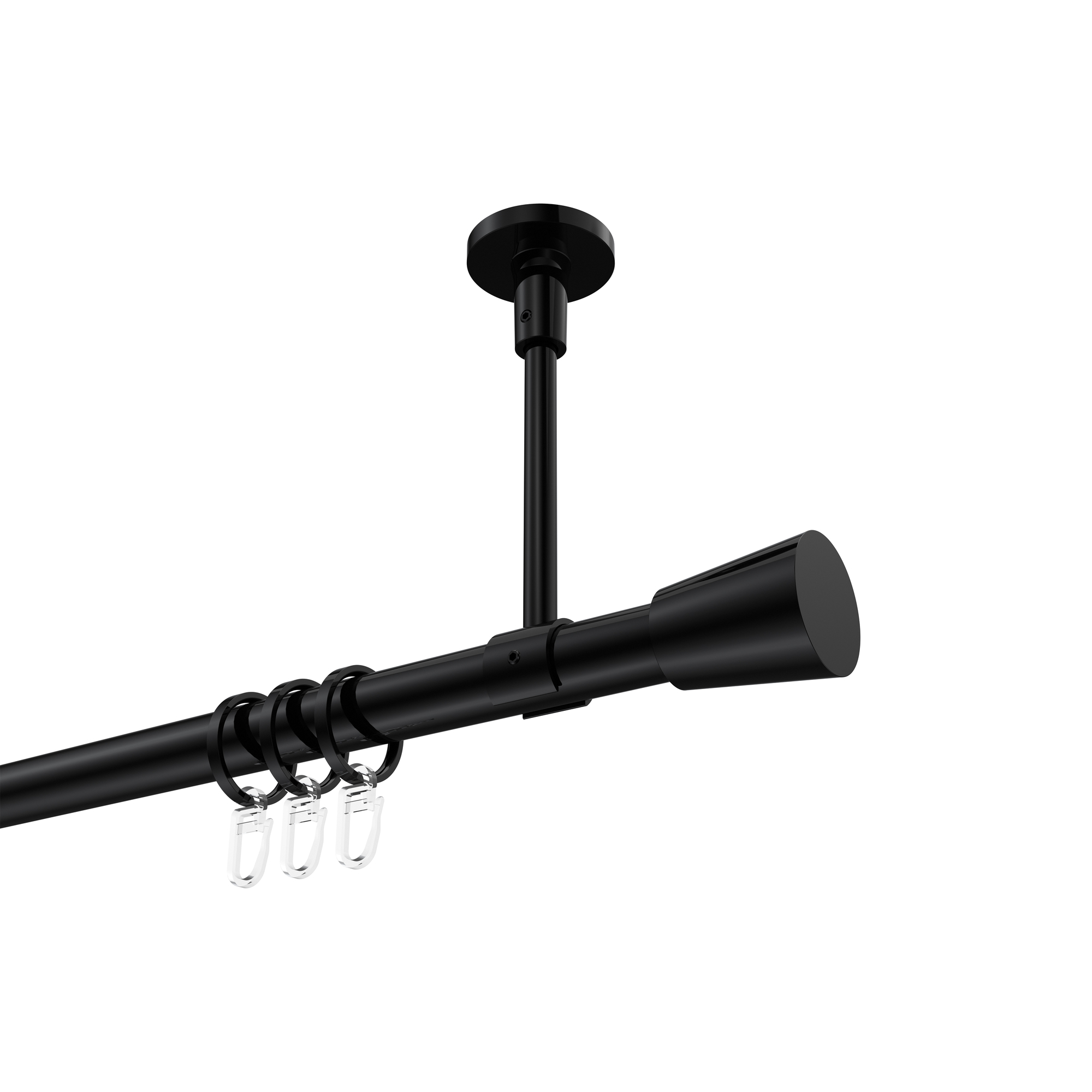 Gardinenstange (Deckenmontage) Schwarz, Metall 20 mm Ø Sonette Sitra