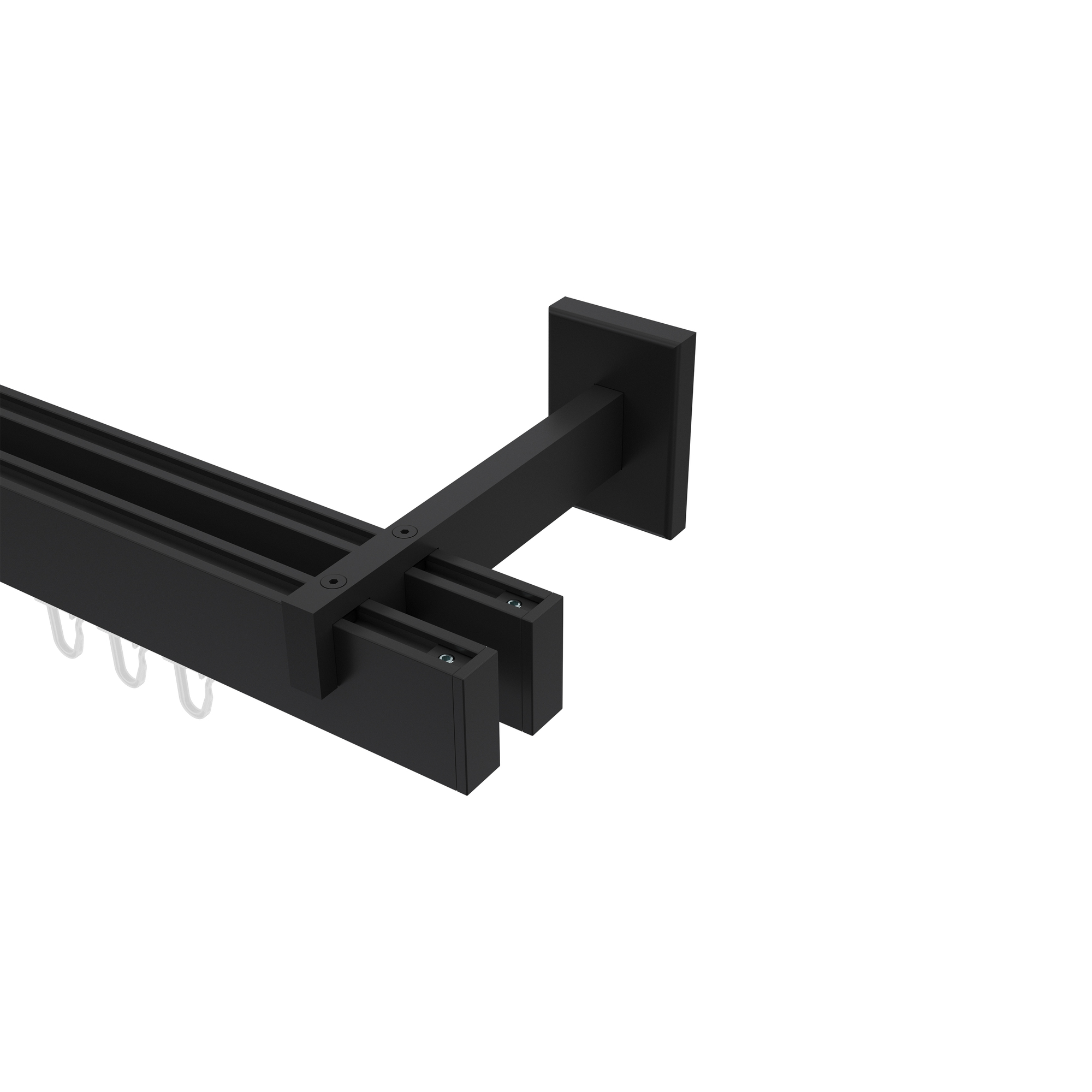 Innenlaufstange / Gardinenstange Schwarz doppelläufig Eckdesign Smartline Paxo