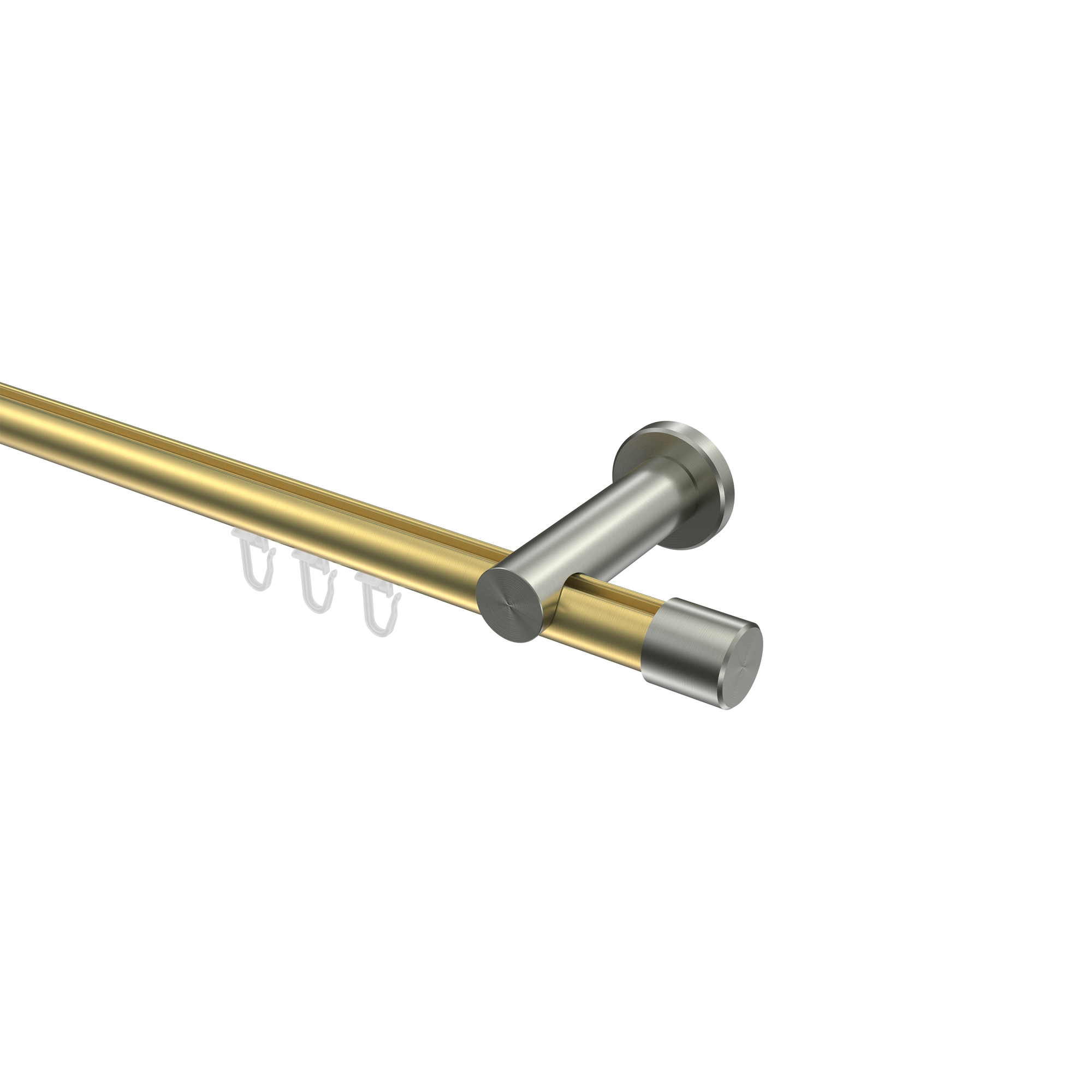 Innenlauf-Gardinenstangen Messing-Optik / Edelstahl-Optik 20 mm Ø Platon Santo