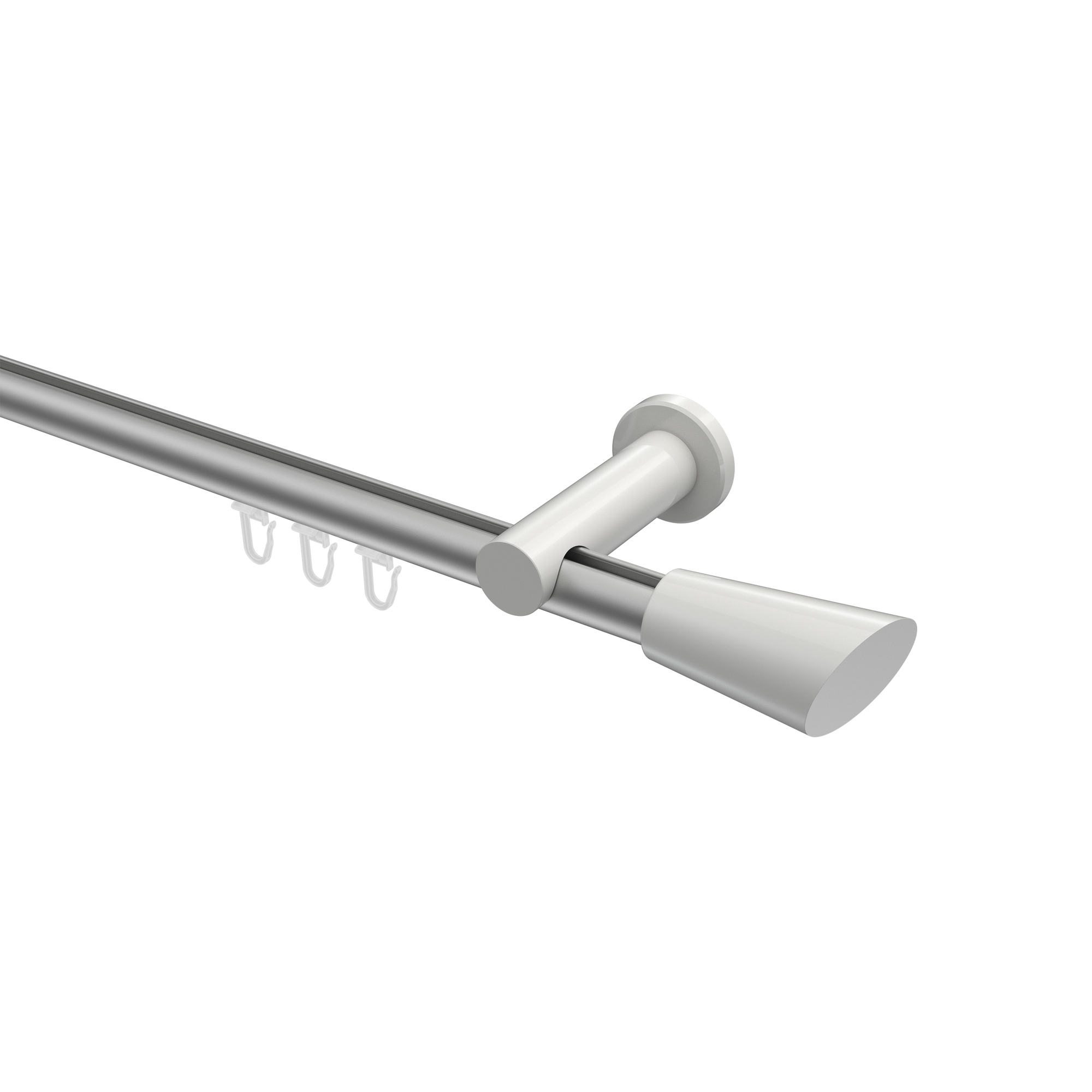 Innenlaufstange Silbergrau / Weiß, Aluminium / Metall 20 mm Ø Platon Bento