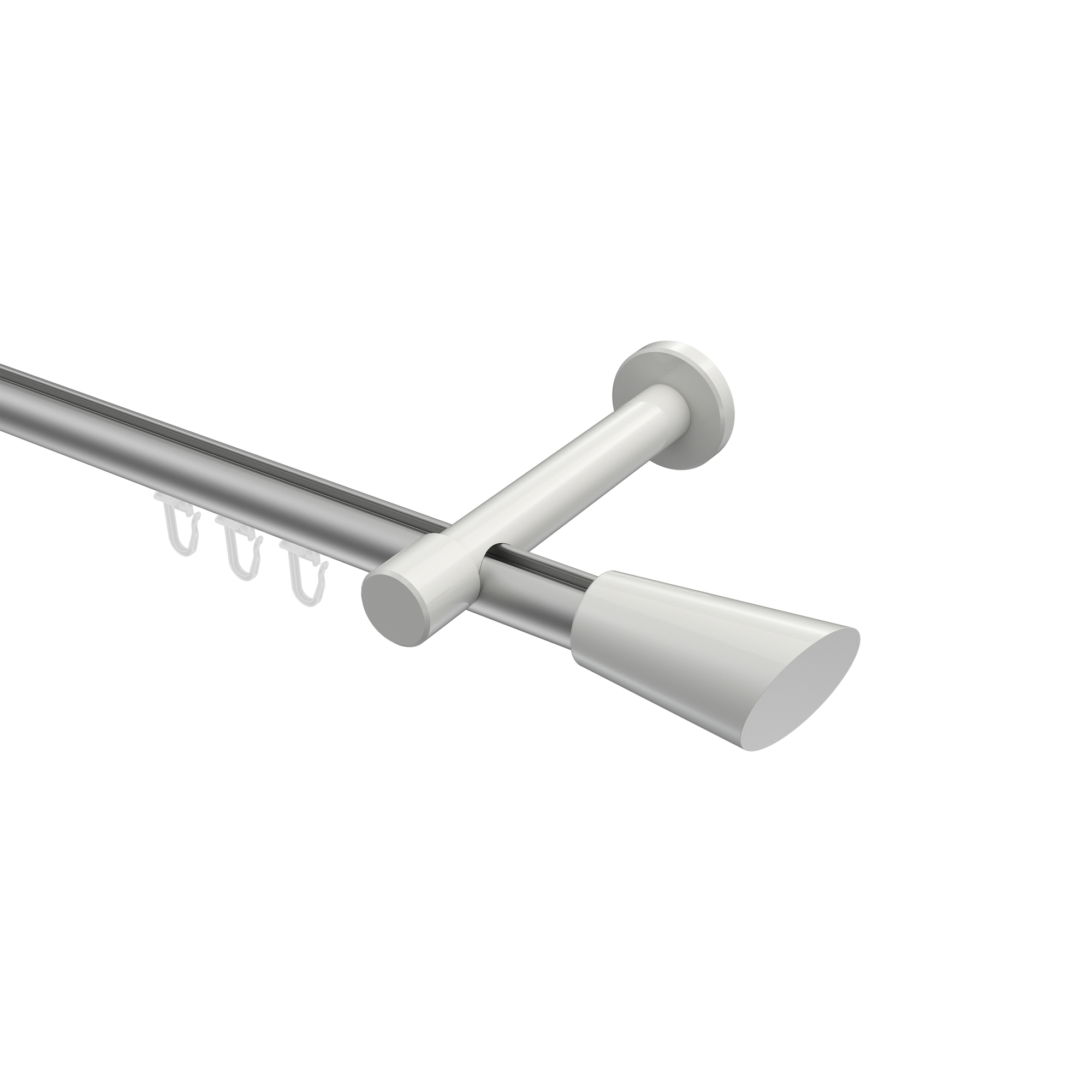 Innenlaufstangen Silbergrau / Weiß, Aluminium / Metall 20 mm Ø Prestige Bento