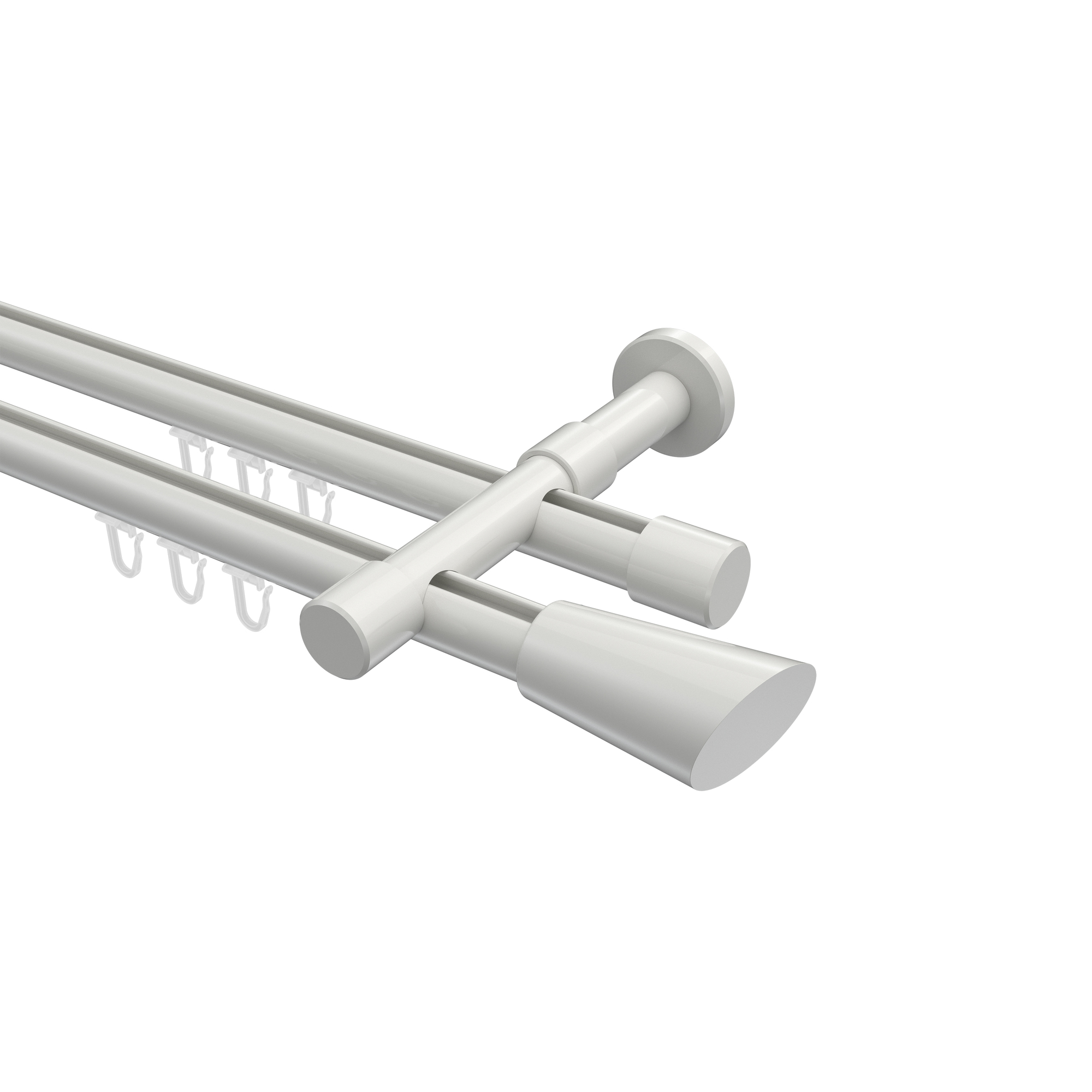 Innenlaufstangen Weiß, Aluminium / Metall 20 mm Ø Prestige Bento, doppelläufig