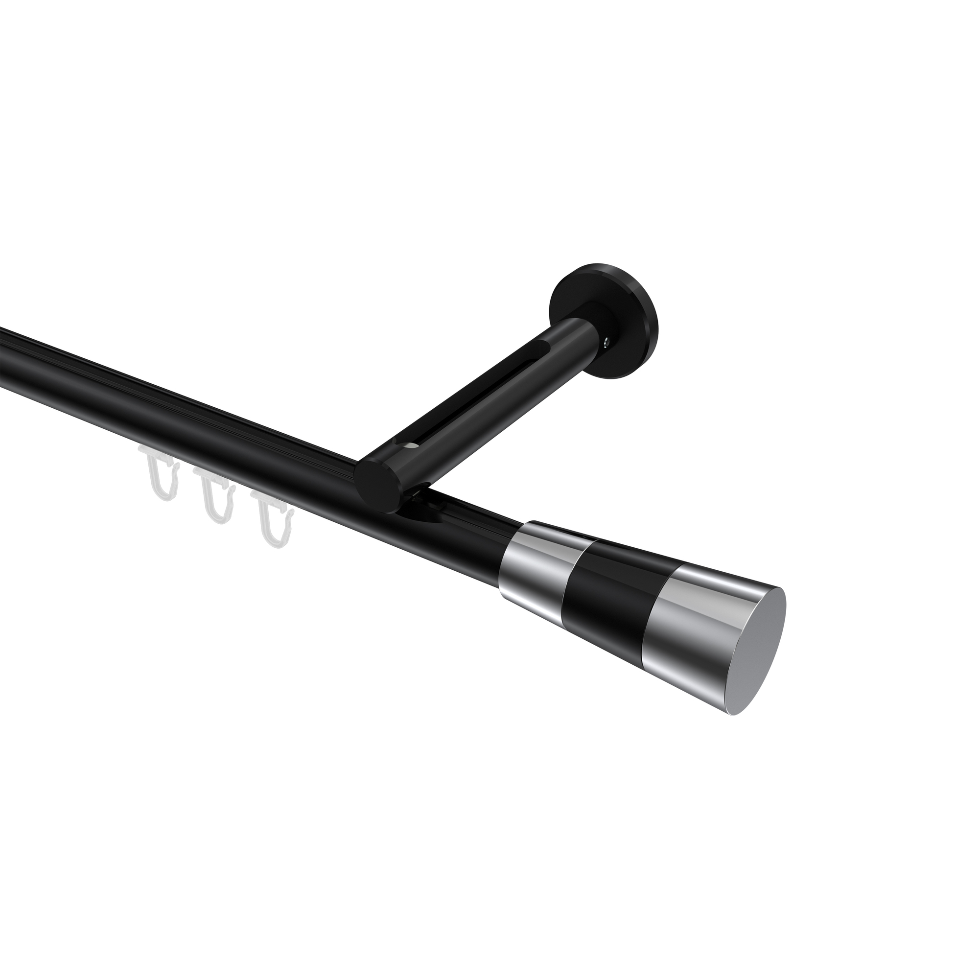 Innenlaufstange Schwarz, Aluminium / Metall 20 mm Ø Siteno Tanara