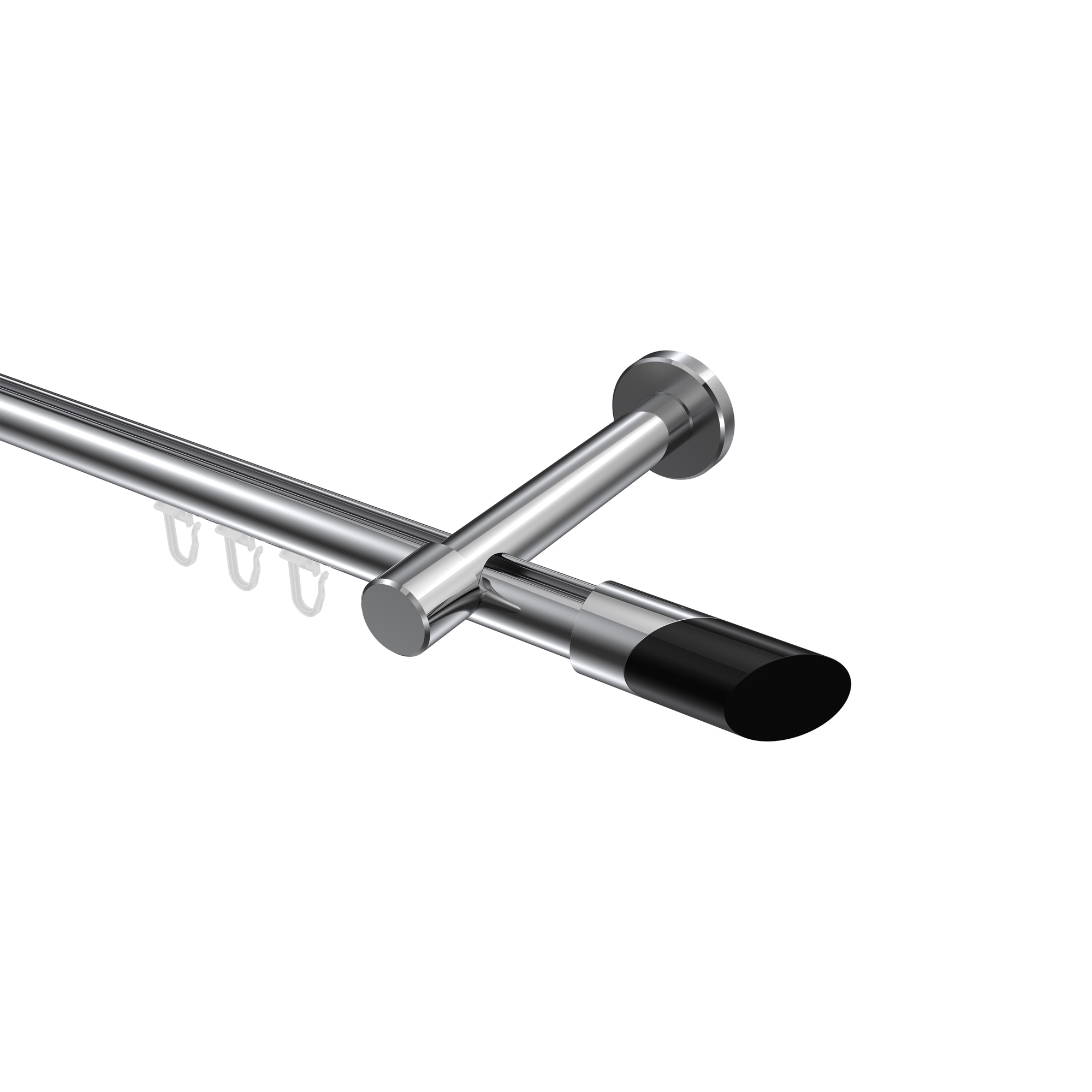 Innenlauf-Vorhangstange Chrom, Aluminium / Metall 20 mm Ø Prestige Verano