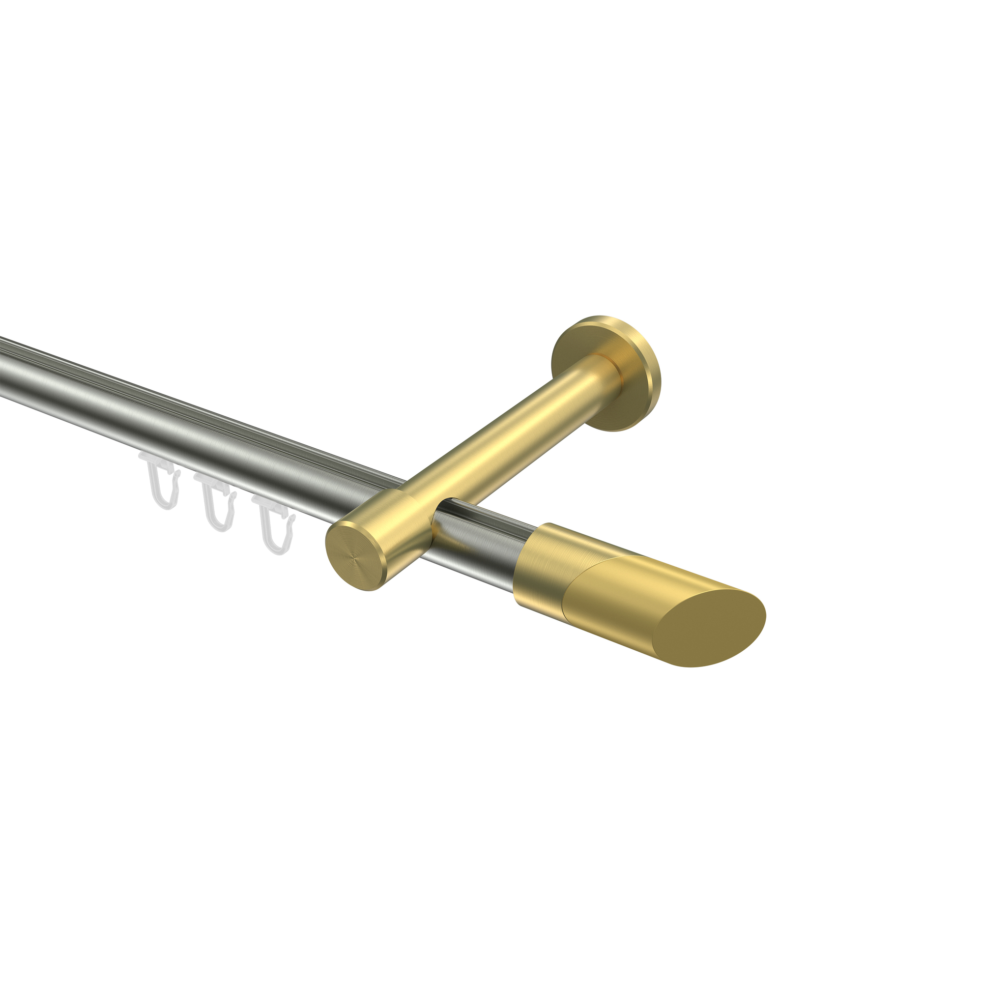 Innenlauf-Gardinenstangen Edelstahl-Optik / Messing-Optik 20 mm Ø Prestige Verano