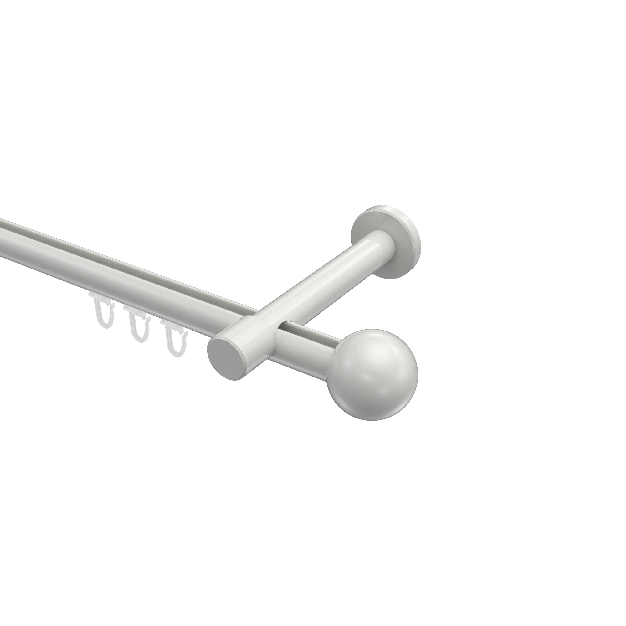 Innenlauf-Gardinenstange Weiß, Aluminium / Metall 20 mm Ø Prestige Luino