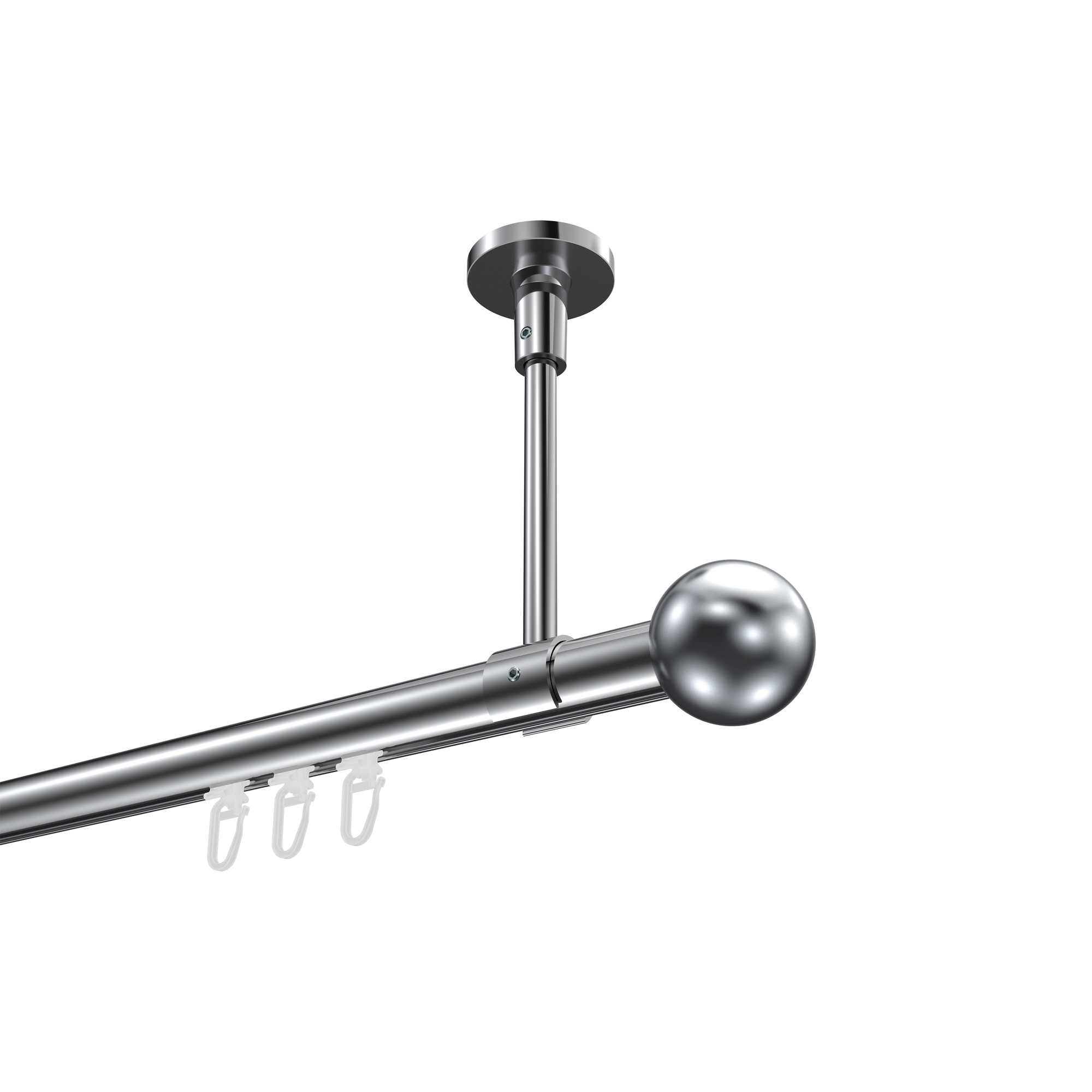 Innenlauf-Gardinenstange (Deckenmontage) Chrom, Aluminium / Metall 20 mm Ø Sonette Luino