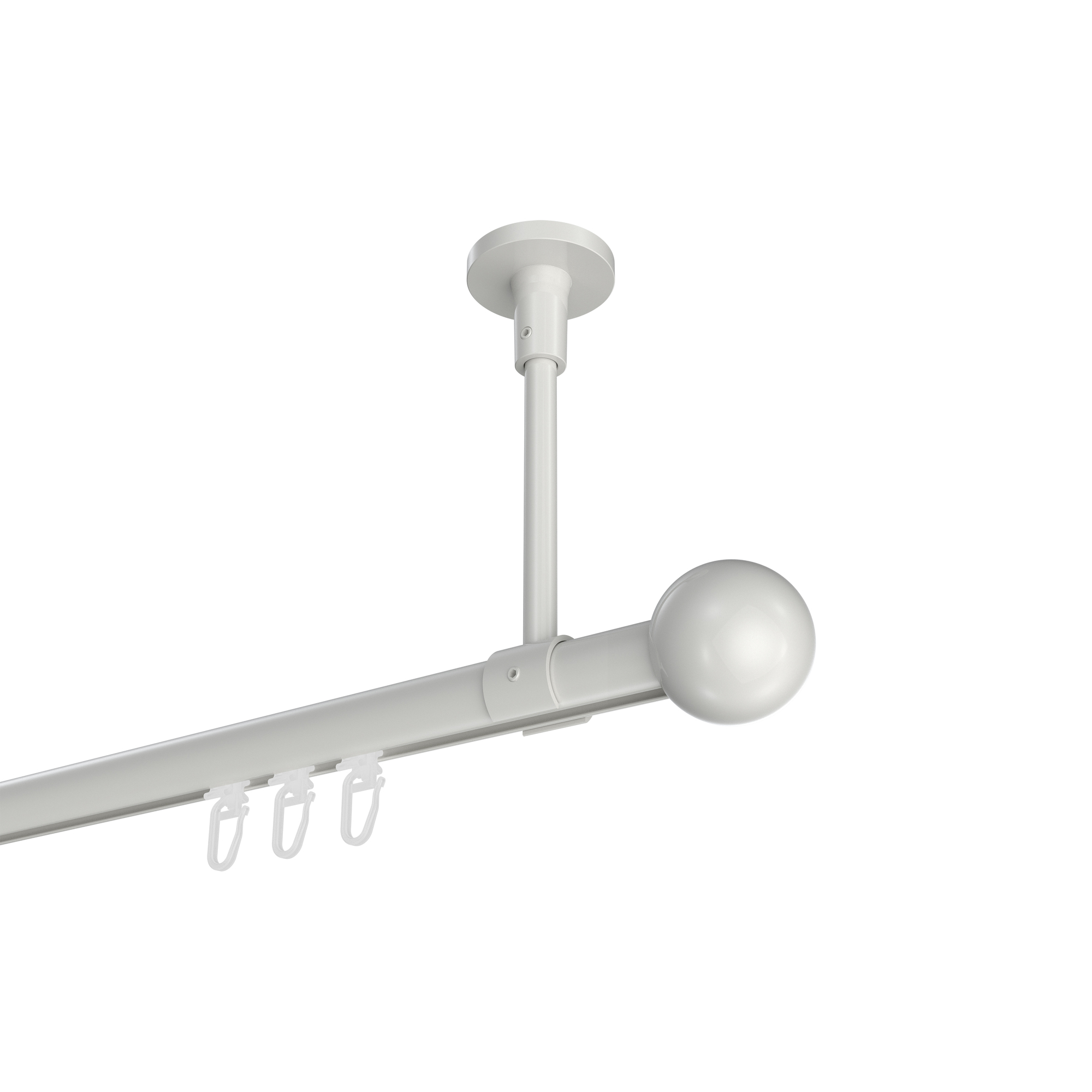 Innenlauf-Gardinenstange (Deckenmontage) Weiß, Aluminium / Metall 20 mm Ø Sonette Luino