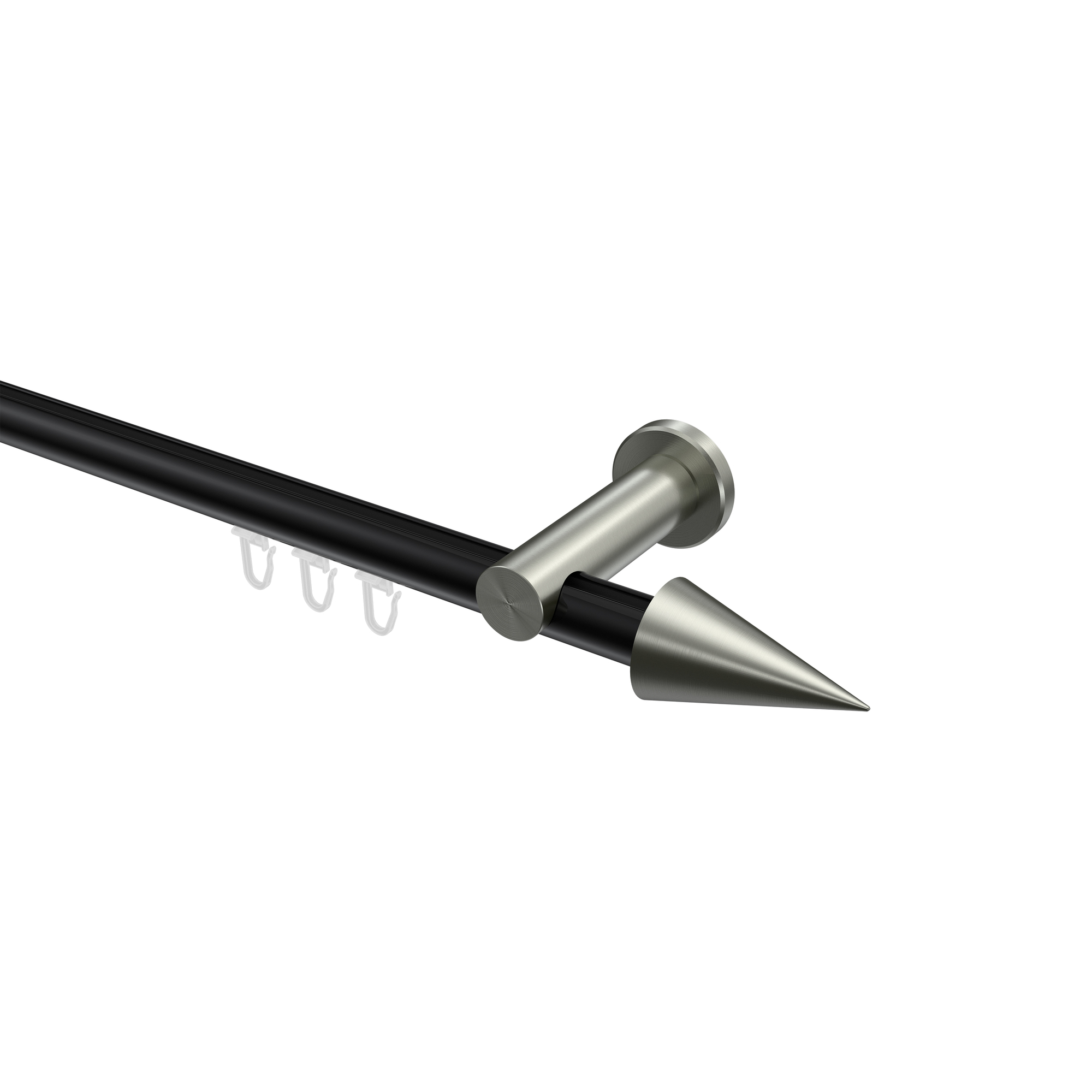 Innenlaufstangen Schwarz / Edelstahl-Optik, Aluminium / Metall 20 mm Ø Platon Savio