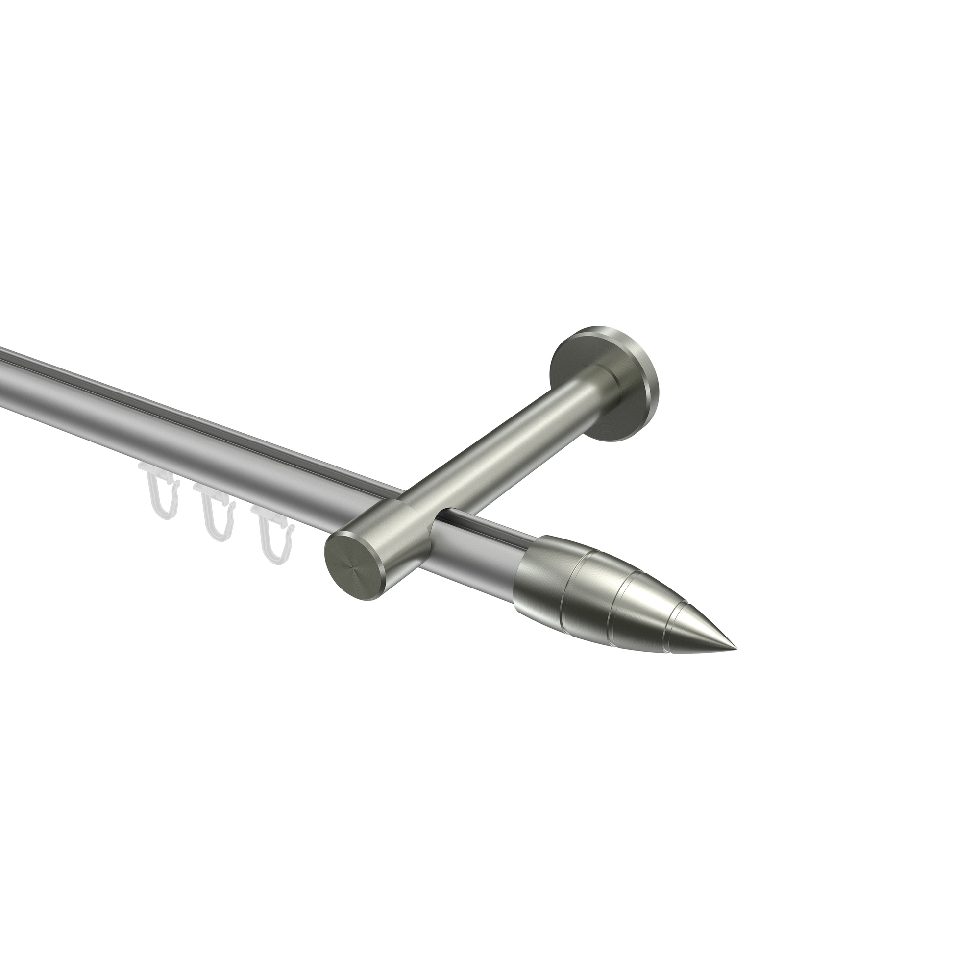 Innenlaufstange Silbergrau / Edelstahl-Optik, Aluminium / Metall 20 mm Ø Prestige Samanto