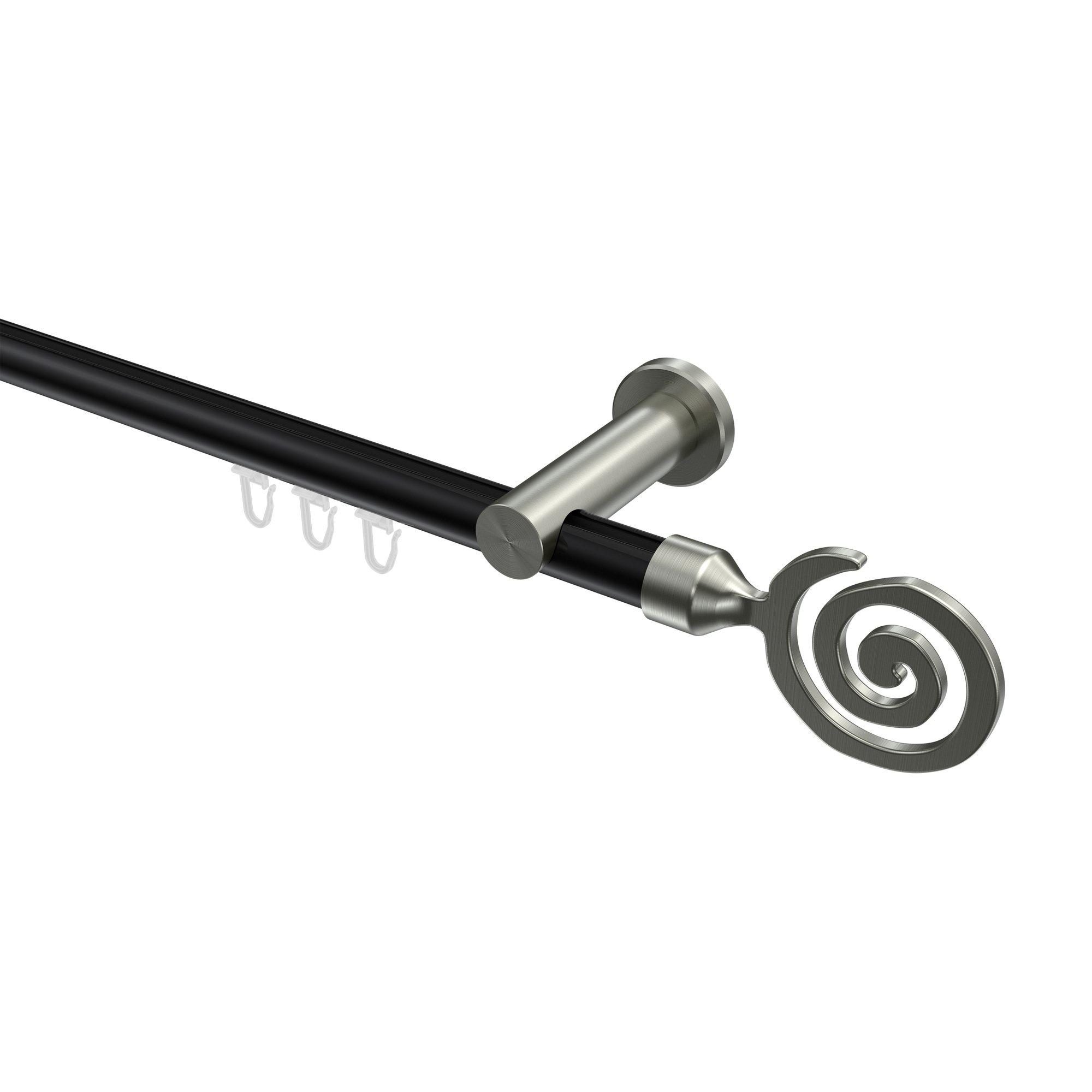 Innenlaufstange Schwarz / Edelstahl-Optik, Aluminium / Metall 20 mm Ø Platon Galaxa
