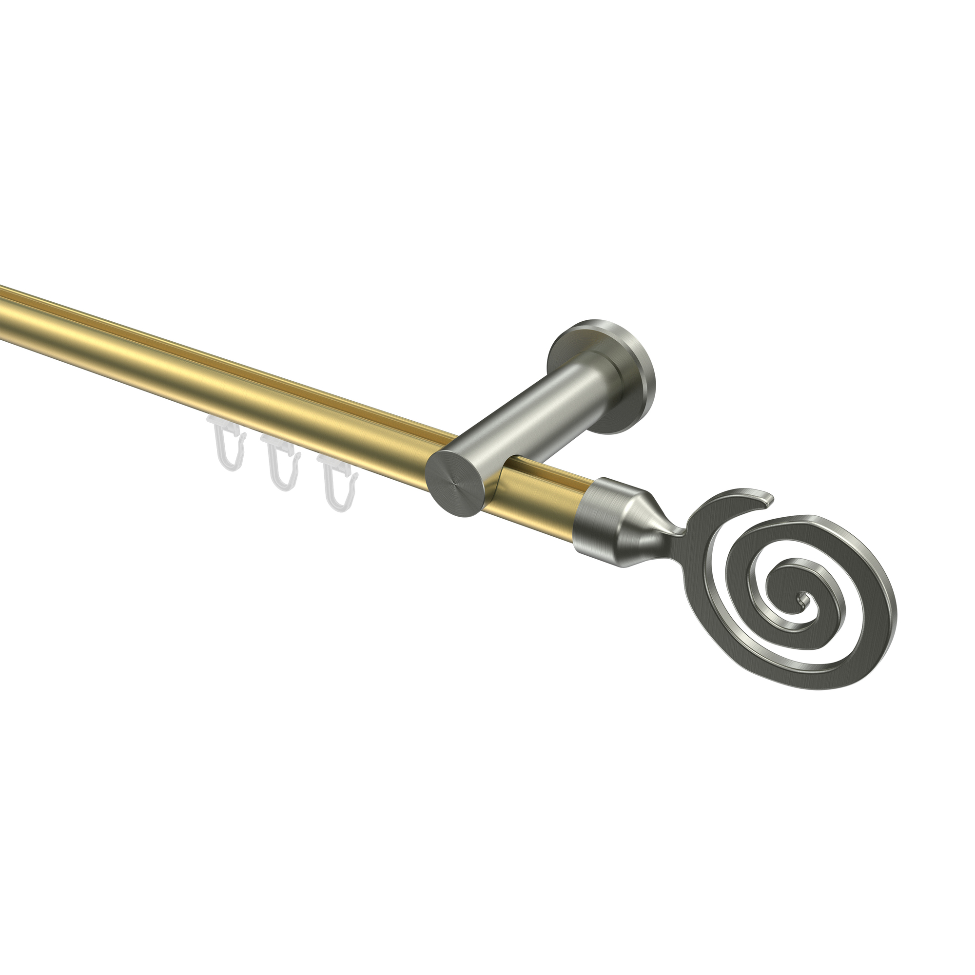 Innenlaufstangen Messing-Optik / Edelstahl-Optik 20 mm Ø Platon Galaxa