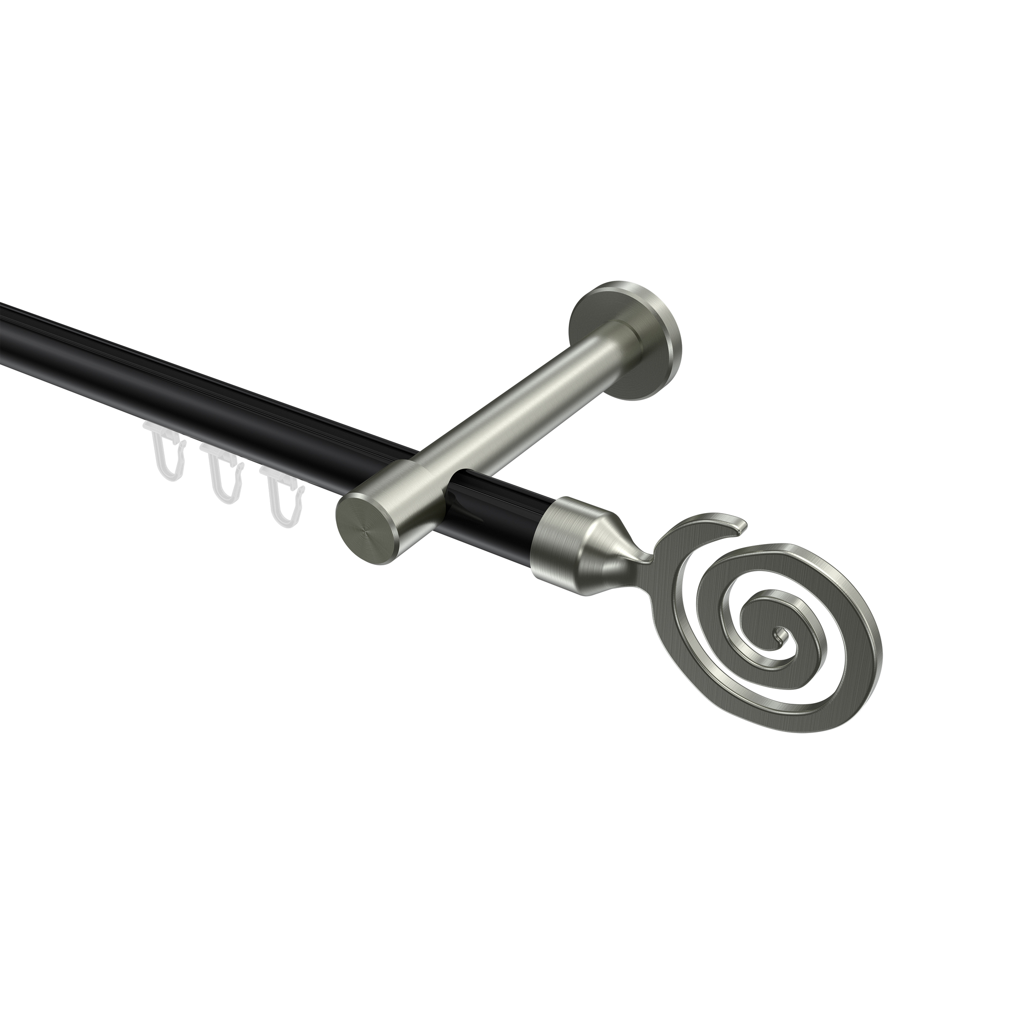 Innenlaufstangen Schwarz / Edelstahl-Optik, Aluminium / Metall 20 mm Ø Prestige Galaxa