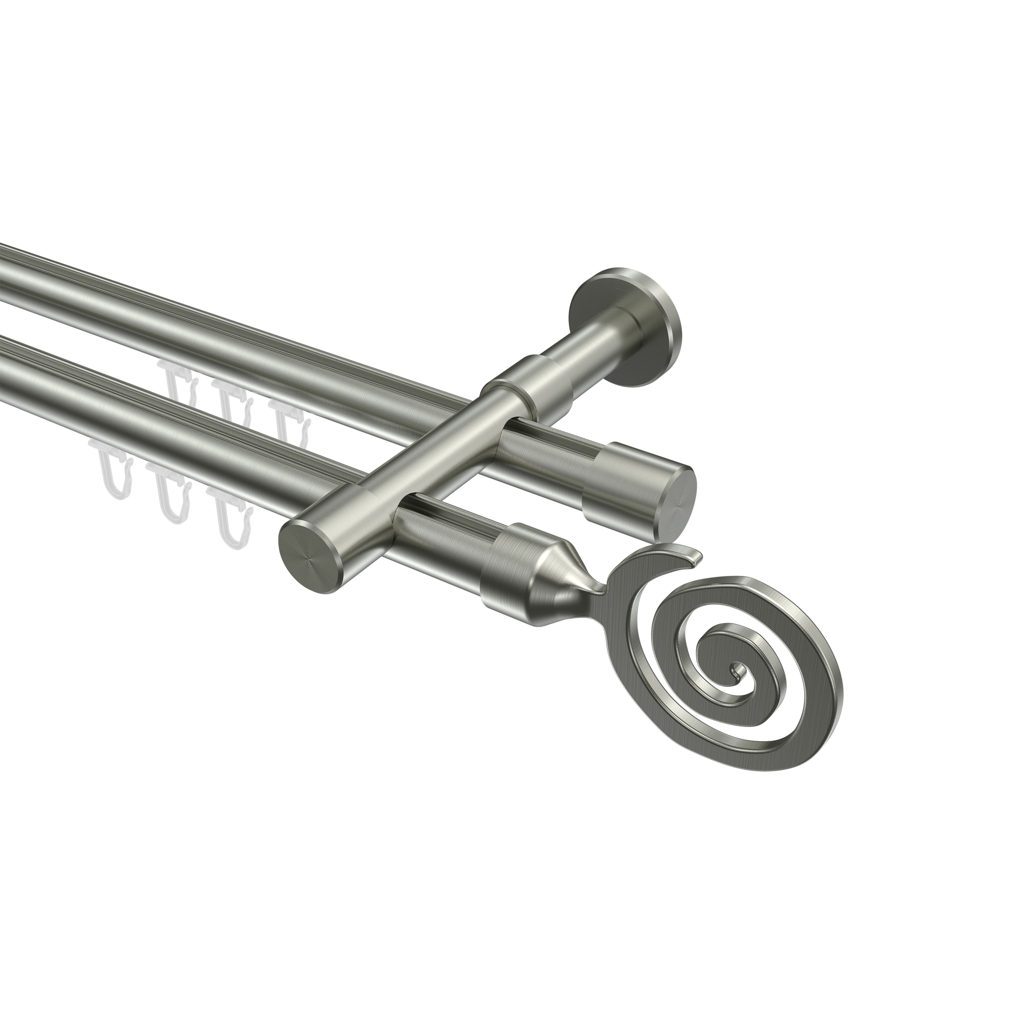 Innenlaufstangen Edelstahl-Optik 20 mm Ø Prestige Galaxa, zweiläufig