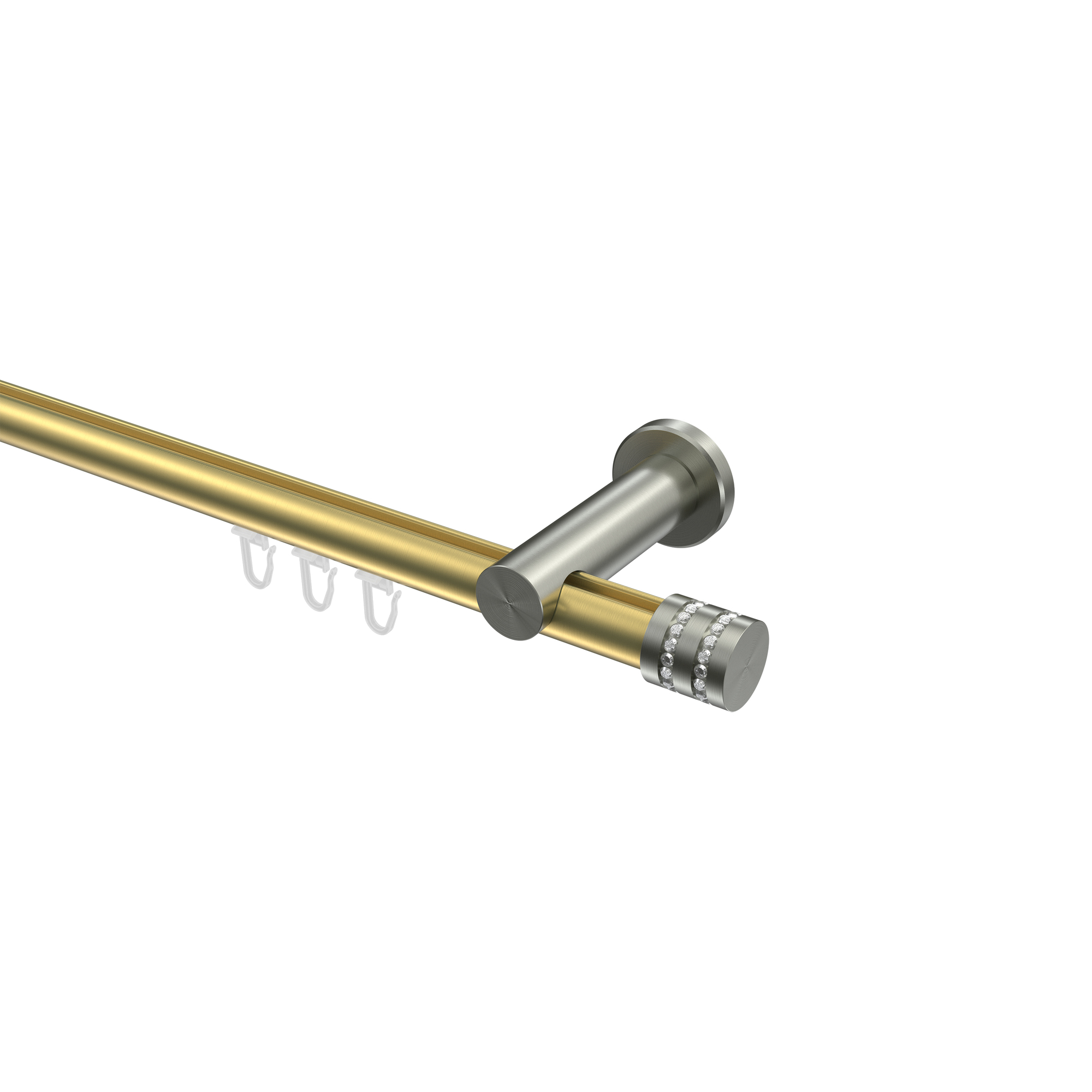 Innenlauf-Gardinenstangen Messing-Optik / Edelstahl-Optik 20 mm Ø Platon Estana