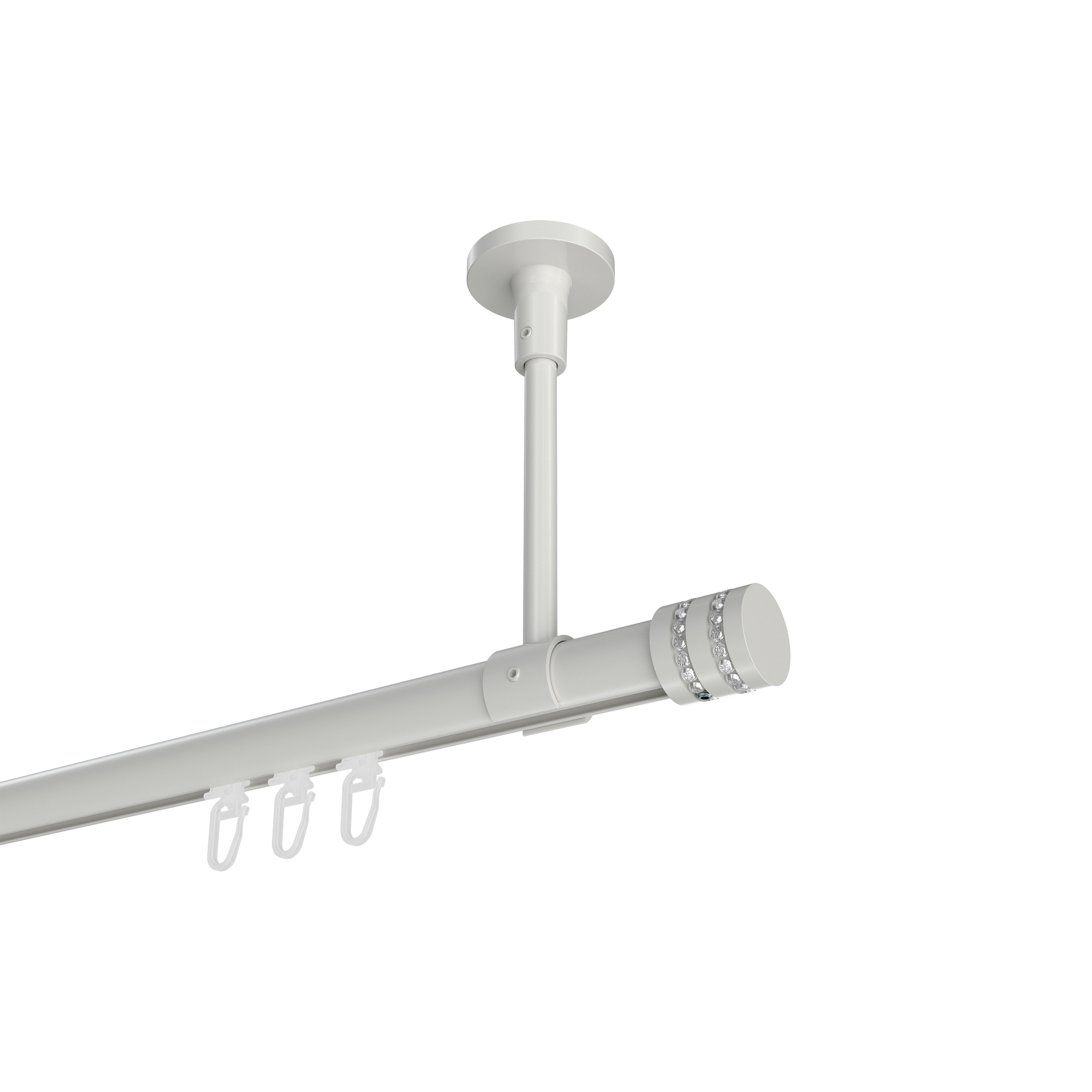 Gardinenstange mit Innenlauf (Deckenbefestigung) Weiß, Aluminium / Metall 20 mm Ø Sonette Estana