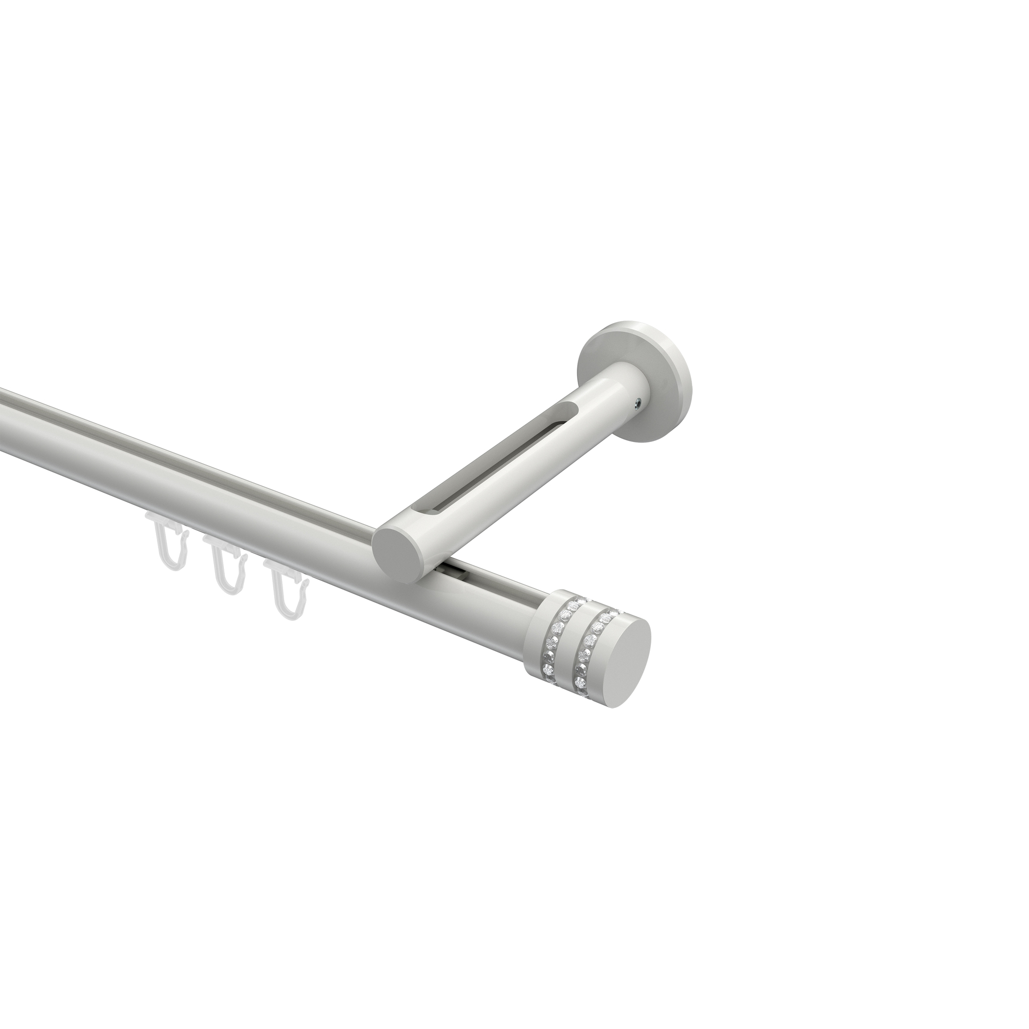 Gardinenstange mit Innenlauf Weiß, Aluminium / Metall 20 mm Ø Siteno Estana