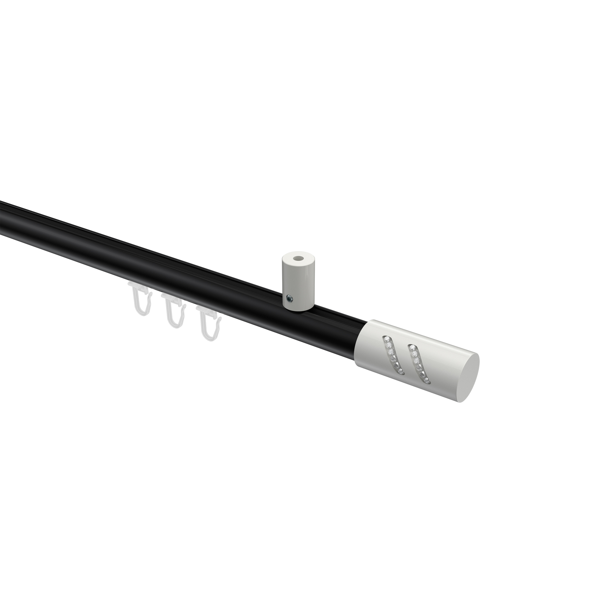 Innenlaufstange (Deckenanbringung) Schwarz / Weiß, Aluminium / Metall 20 mm Ø Sonius Zoena