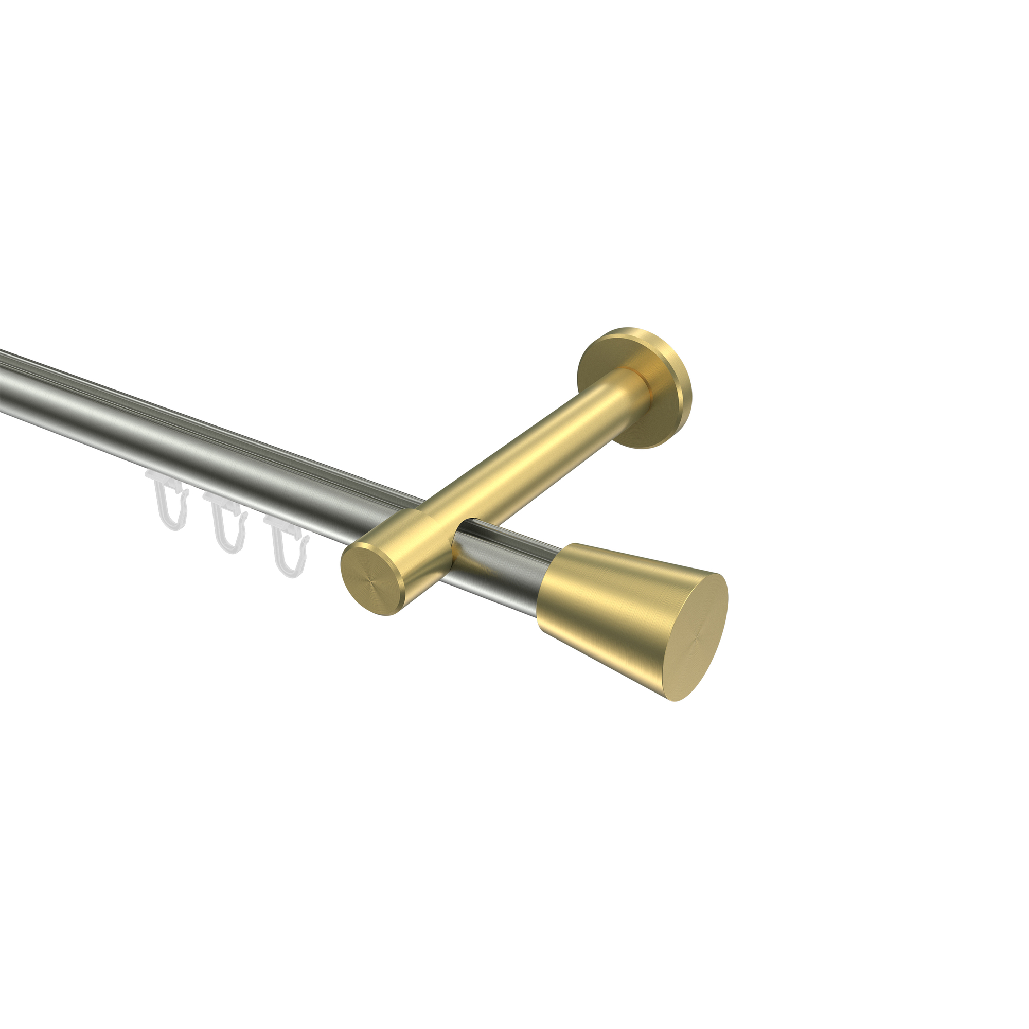 Gardinenstangen mit Innenlauf Edelstahl-Optik / Messing-Optik 20 mm Ø Prestige Sitra