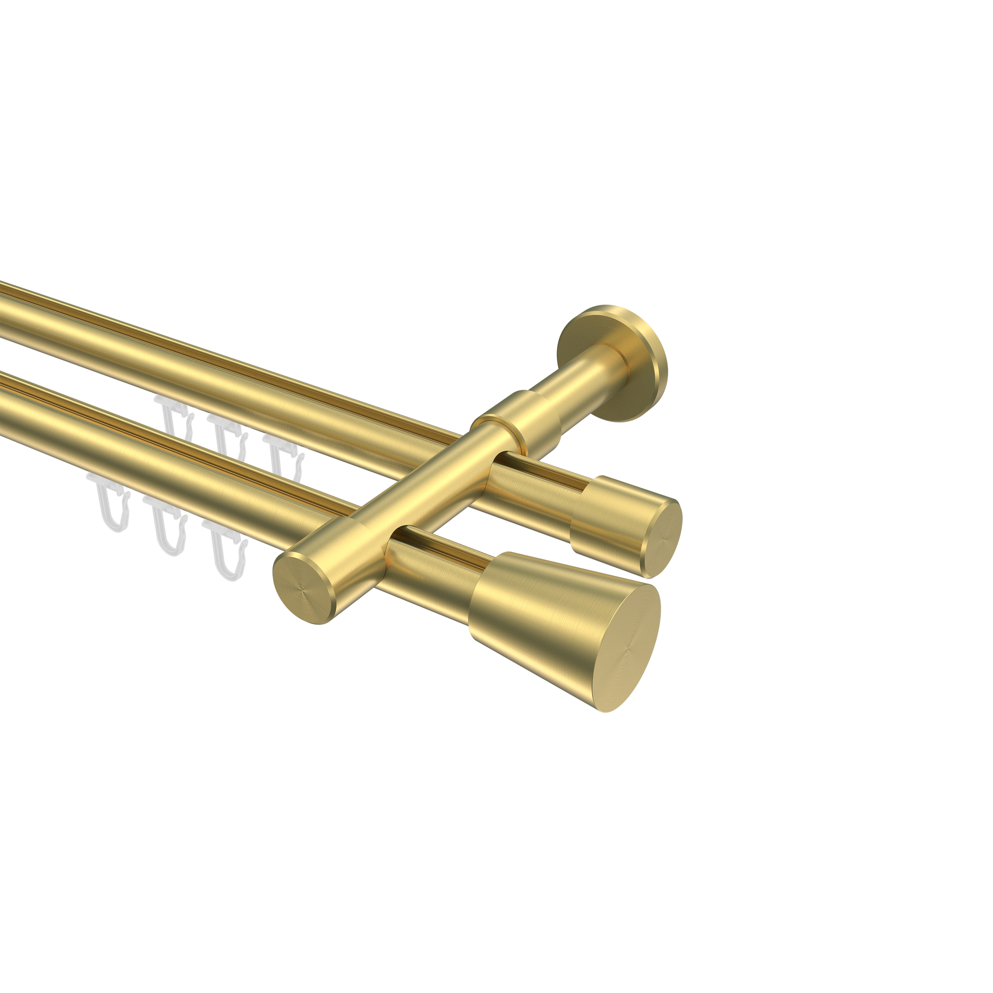 Gardinenstangen mit Innenlauf Messing-Optik 20 mm Ø Prestige Sitra, 2-läufig