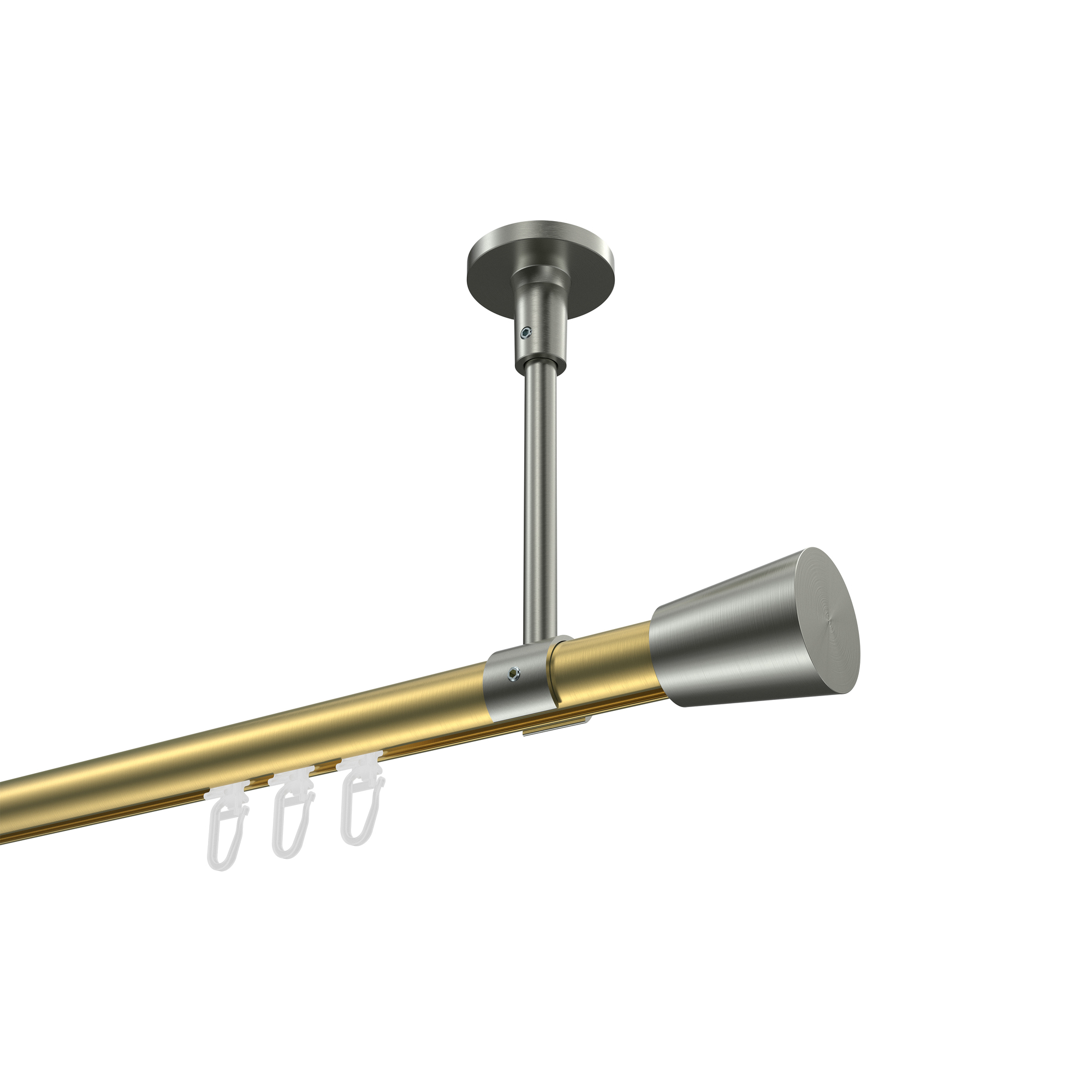 Innenlaufstange (Deckenanbringung) Messing-Optik / Edelstahl-Optik, Aluminium / Metall 20 mm Ø Sonette Sitra