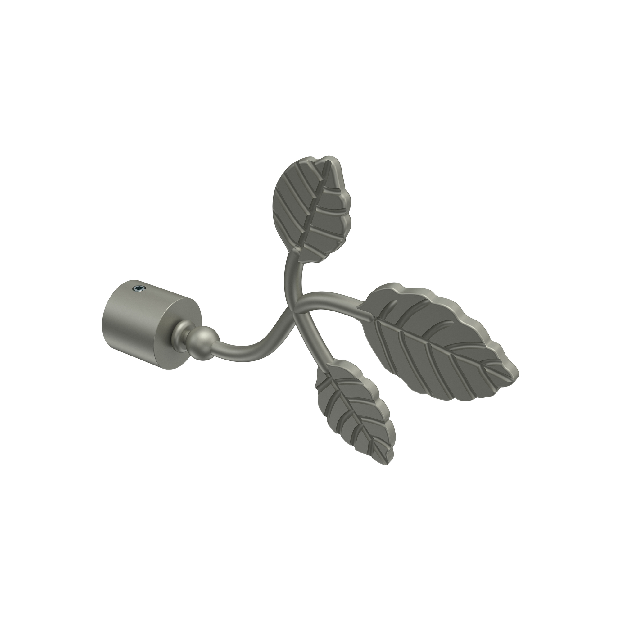 Metall Endstücke Alessia (Blatt) Chrom matt für 16 mm Ø Gardinenstangen