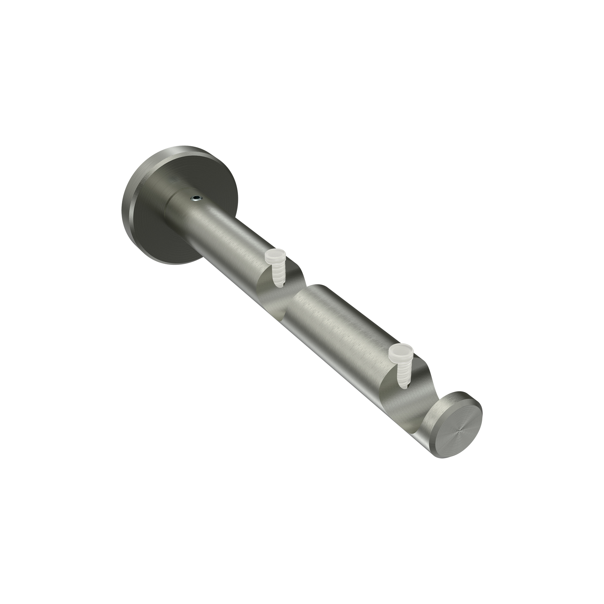 Träger 2-läufig Edelstahl-Optik 8 / 13 cm Medium für 16 mm Ø Gardinenstangen