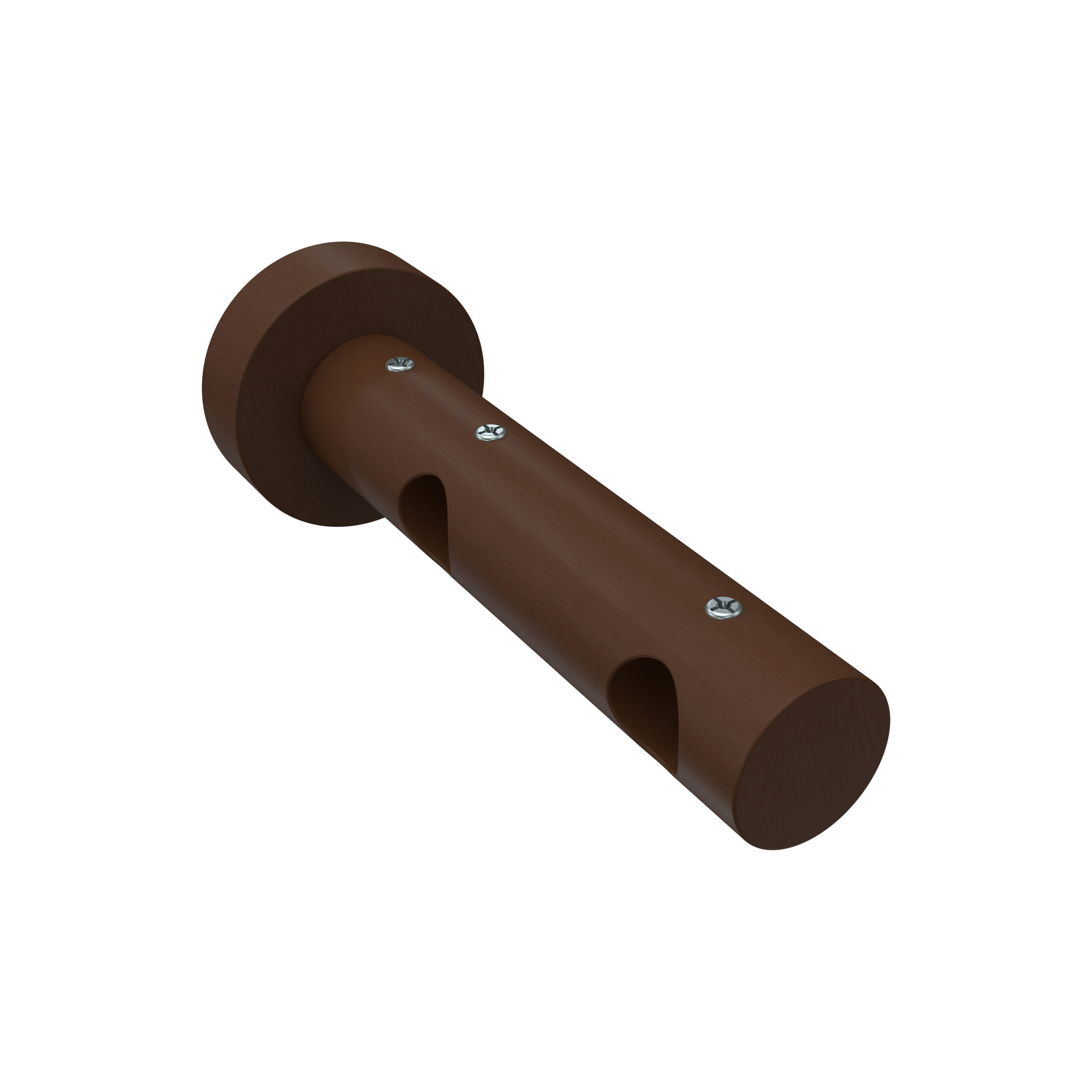 Träger / Halterung 2-läufig Nussbaum lackiert 6 und 12 cm Adrian für 16 mm Ø Gardinenstangen