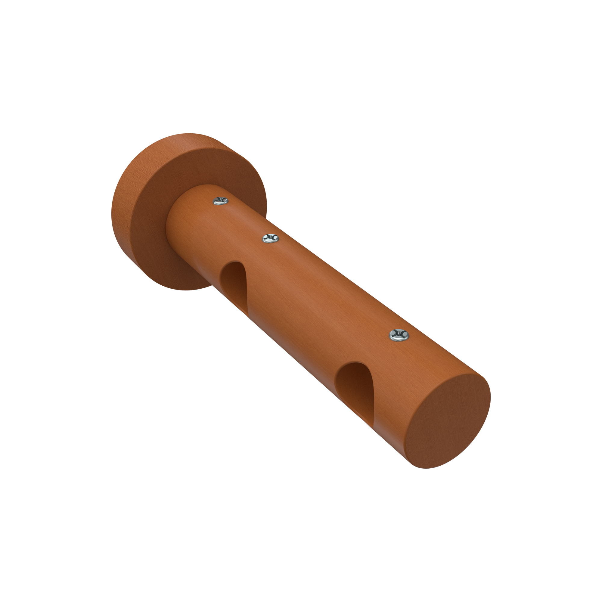 Träger / Halterung 2-läufig Kirschbaum lackiert 6 und 12 cm Adrian für 16 mm Ø Gardinenstangen