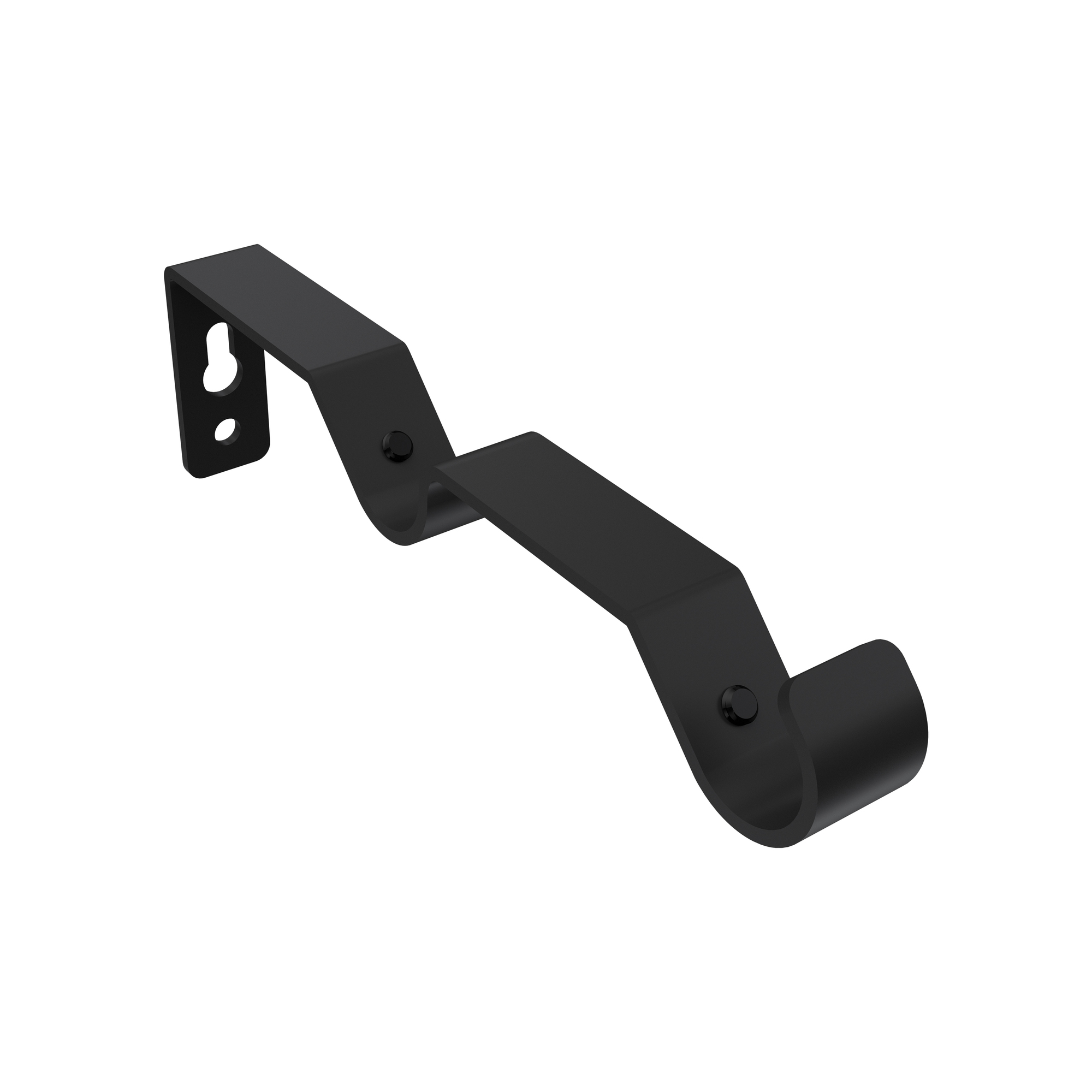 Metall Träger doppelläufig Schwarz 7,5 / 13,5 cm Hera für 16 mm Ø Gardinenstangen
