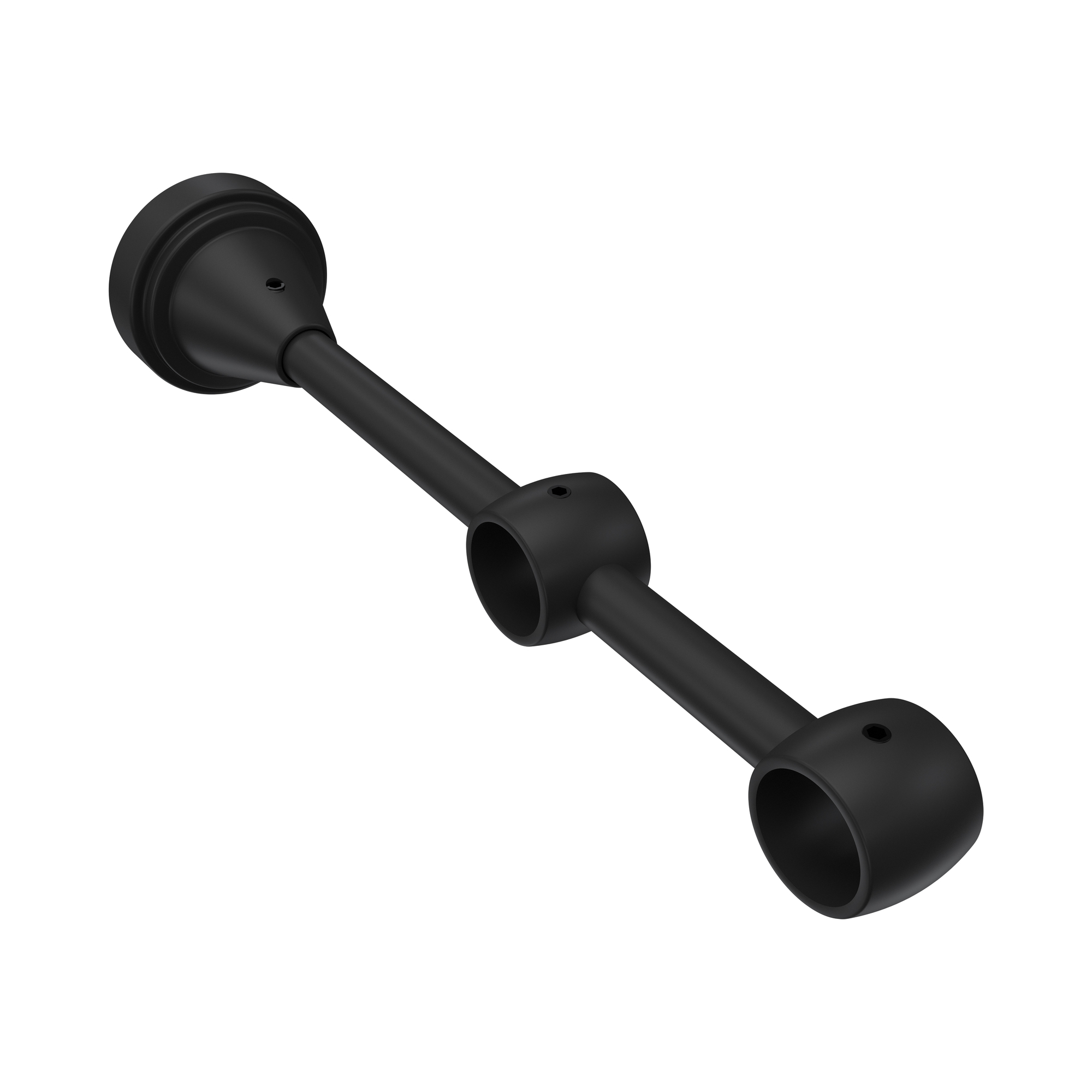 Metall Träger doppelläufig Schwarz 11 / 17 cm Primus für 16 mm Ø Gardinenstangen