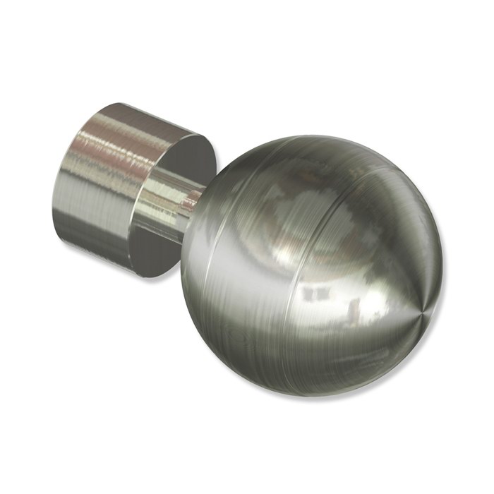 Endstücke Lucia (Rillenkugel) Edelstahl V2A für 20 mm Edelstahl-Vorhangstangen (Set 2 Stück)