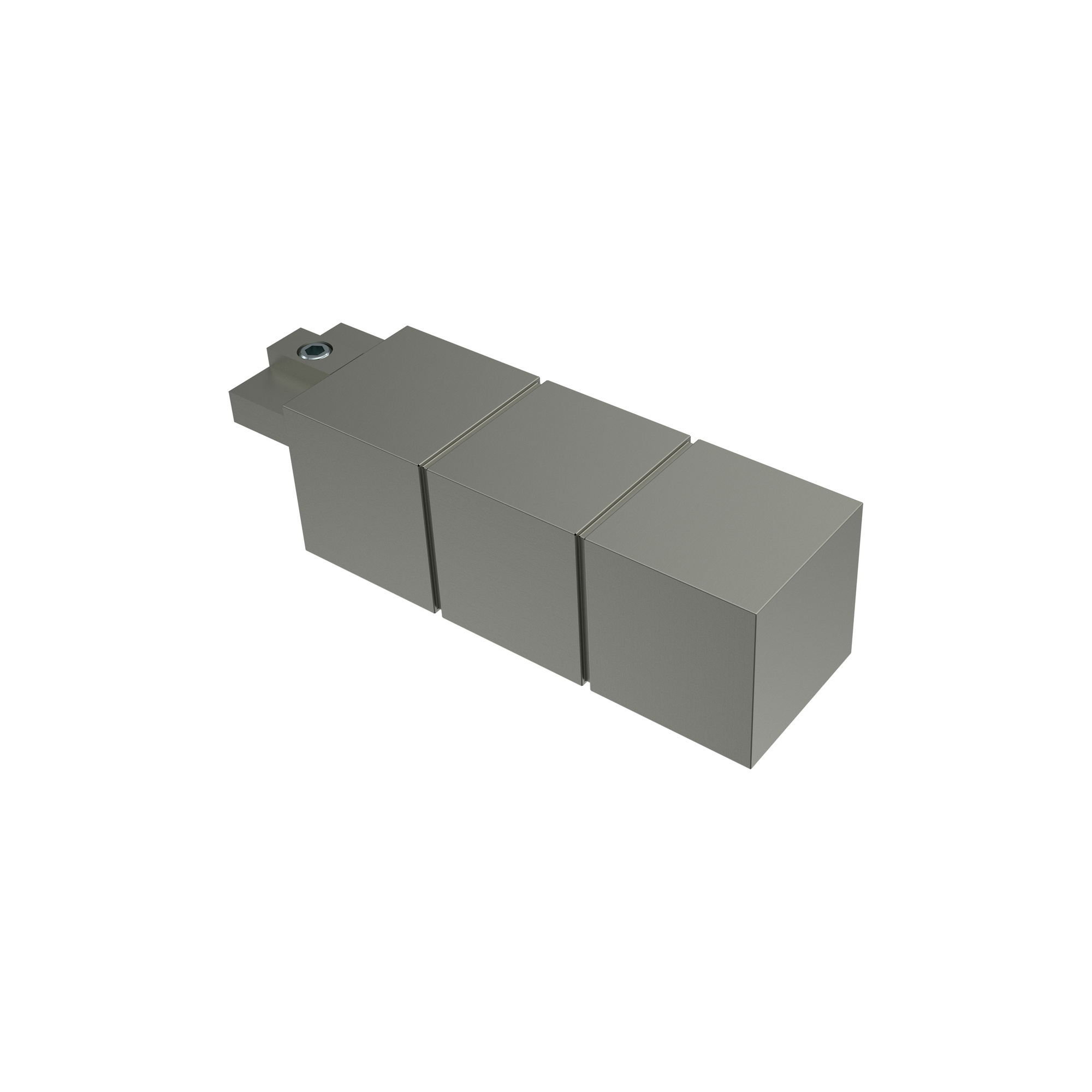 Endstücke Cubes (Rillenquader) Satin-Silber für 20x20 mm Innenlaufstangen