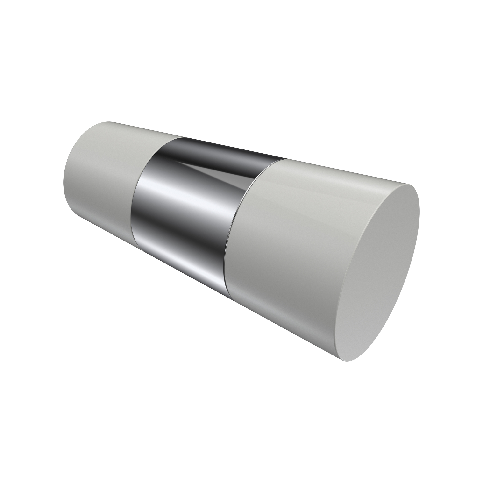 Endstücke Tanara (Konus Bicolor) Weiß / Chrom für 20 mm Ø Gardinenstangen