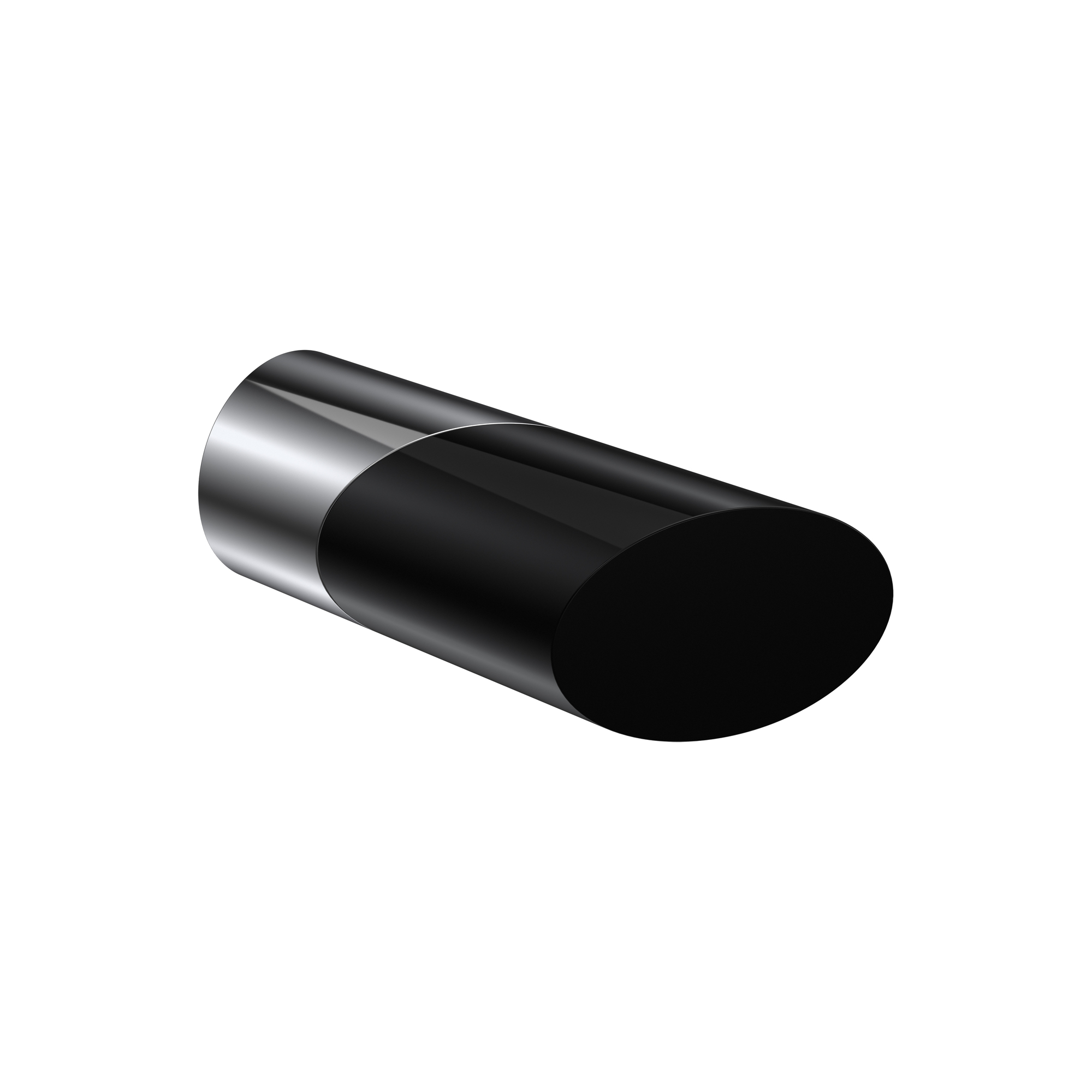 Endstücke Verano (Schräge Bicolor) Chrom / Schwarz für 20 mm Ø Gardinenstangen