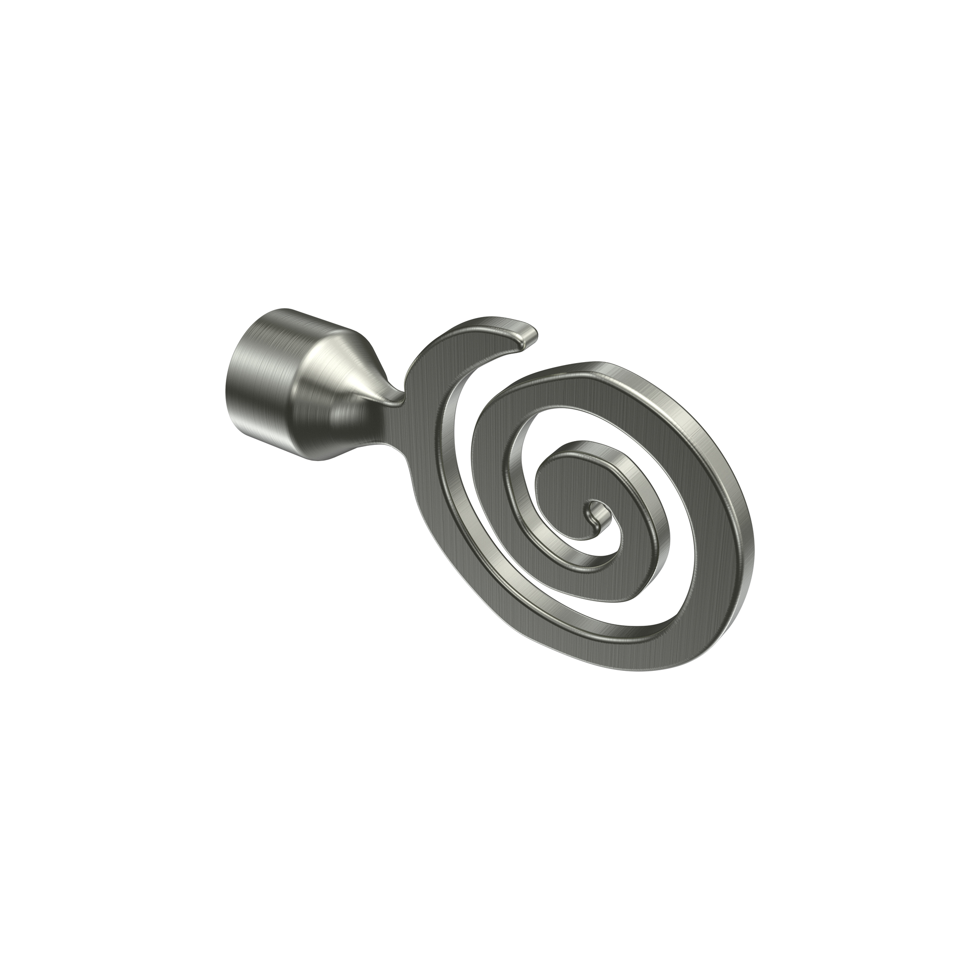 Endstücke Galaxa (Spirale) Edelstahl-Optik für 20 mm Ø Gardinenstangen
