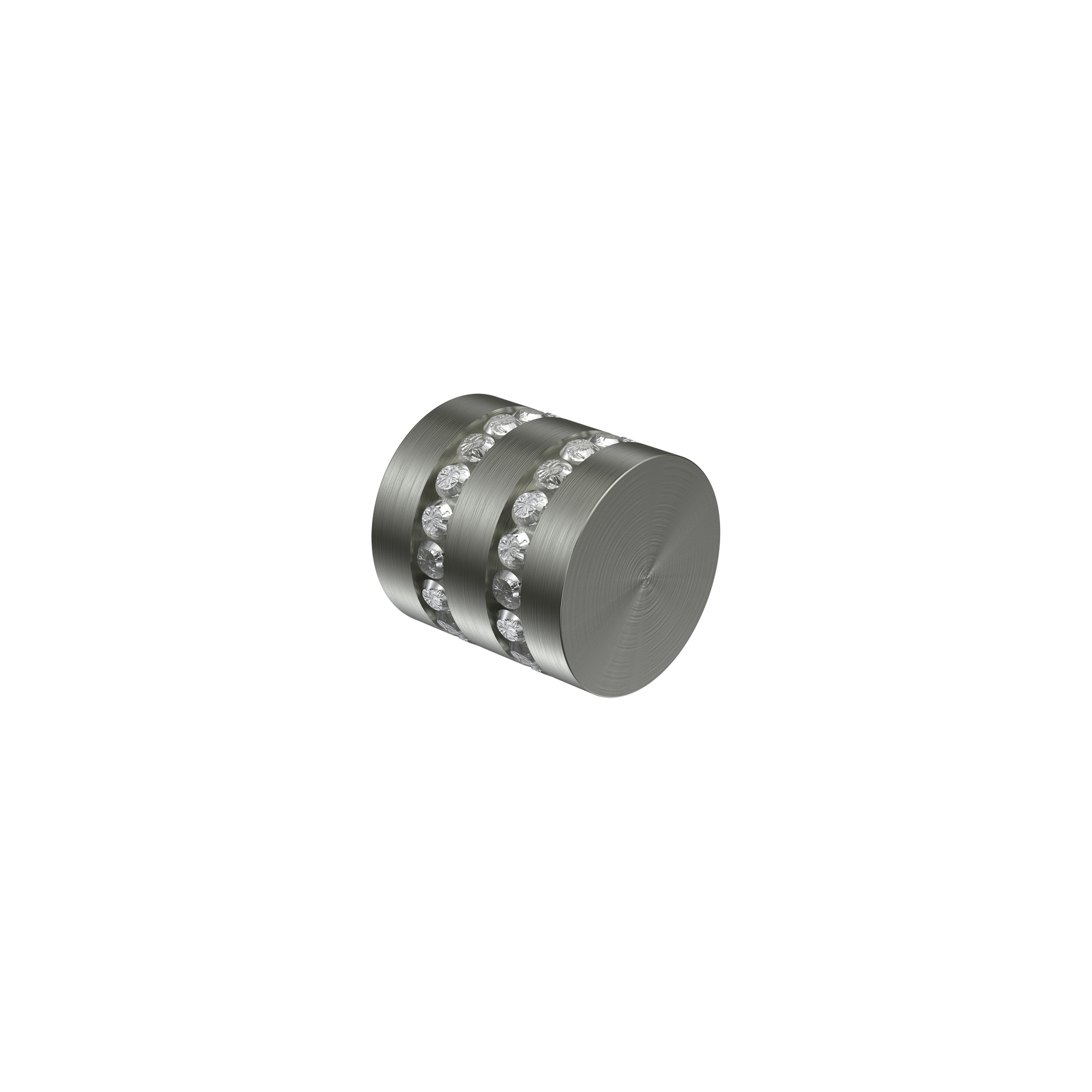 Endstücke Estana (Kappe Glitzer) Edelstahl-Optik für 20 mm Ø Gardinenstangen