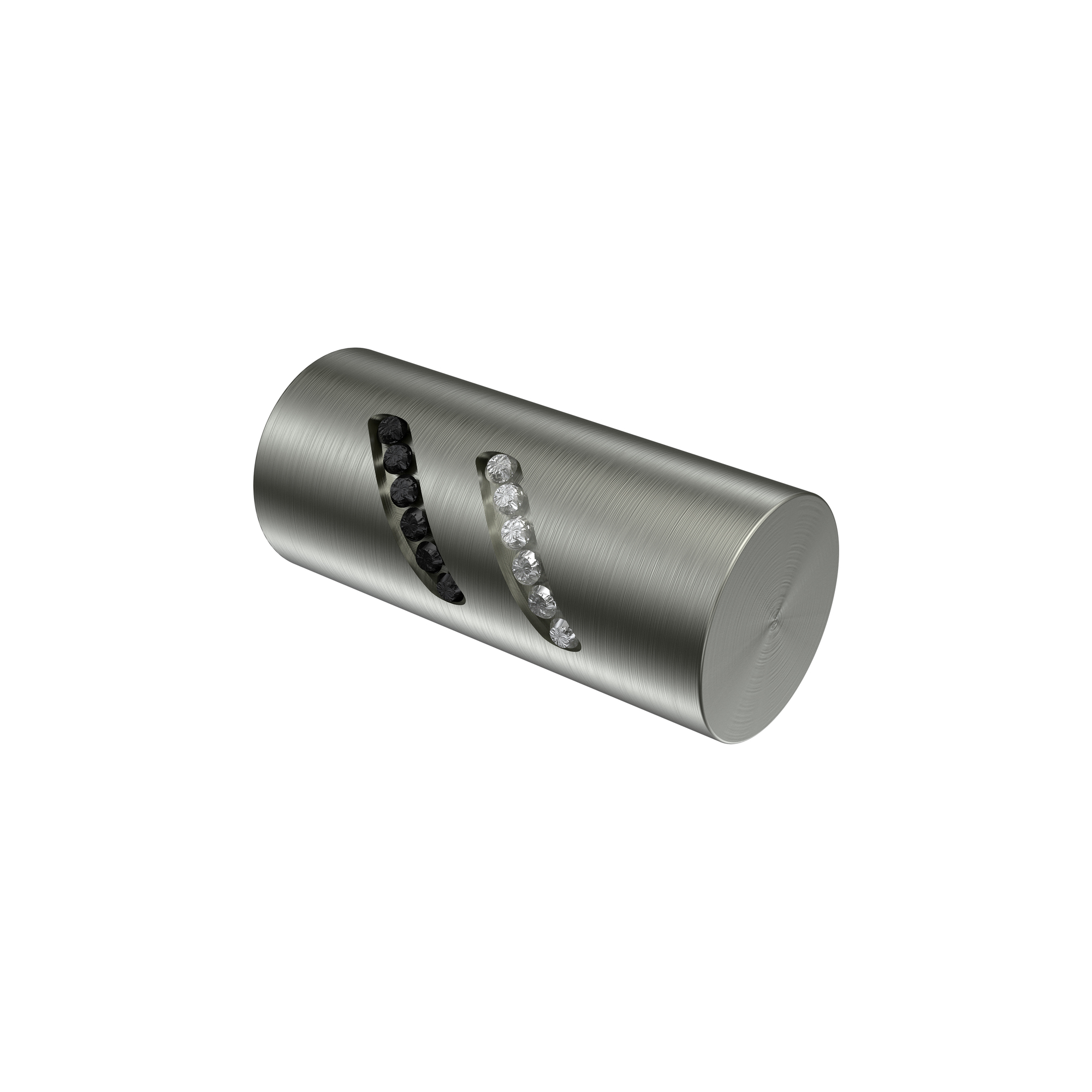Endstücke Zoena (Zylinder Glitzer) Edelstahl-Optik für 20 mm Ø Vorhangstangen