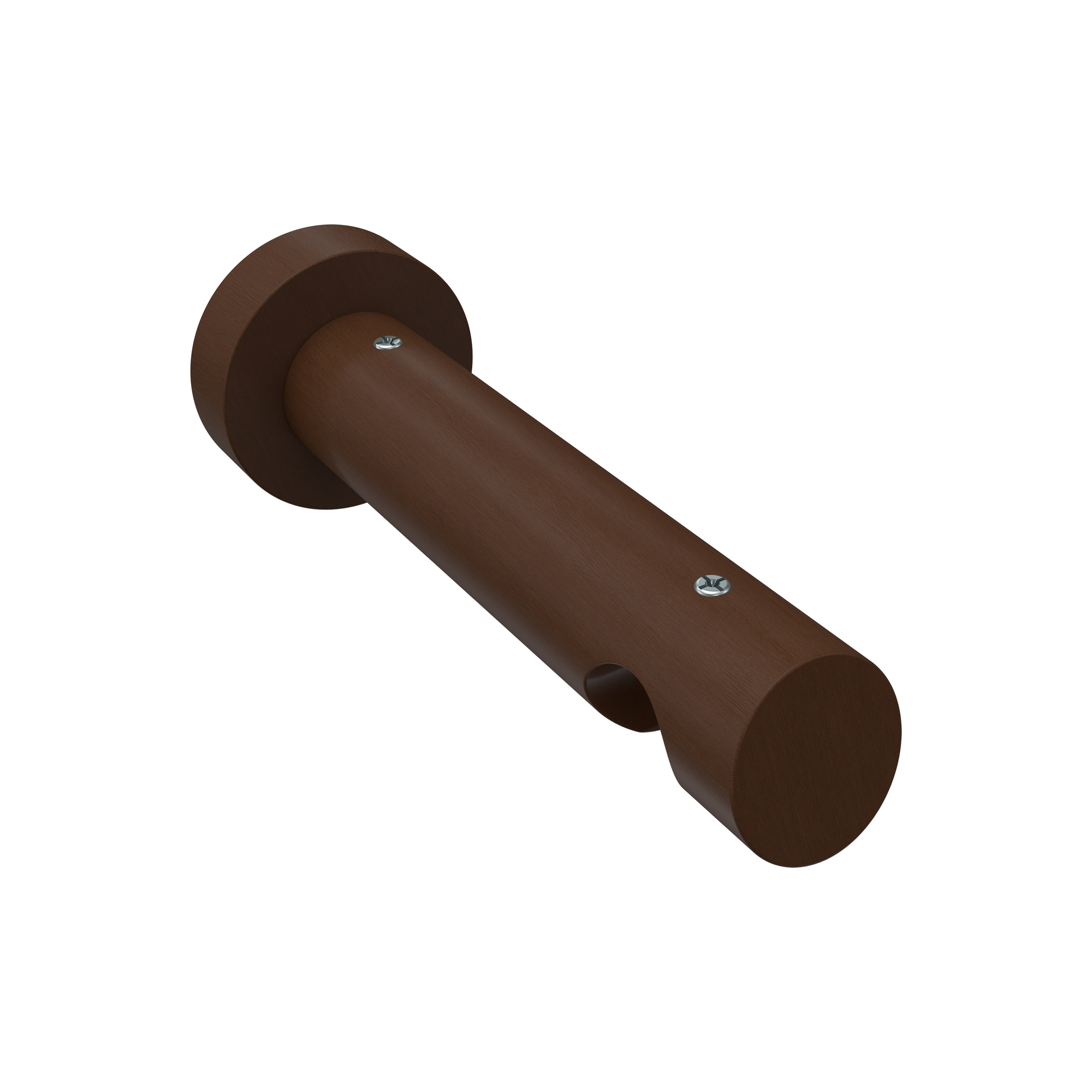 Träger / Halterung Nussbaum lackiert 12 cm Talent für 20 mm Ø Innenlaufstangen