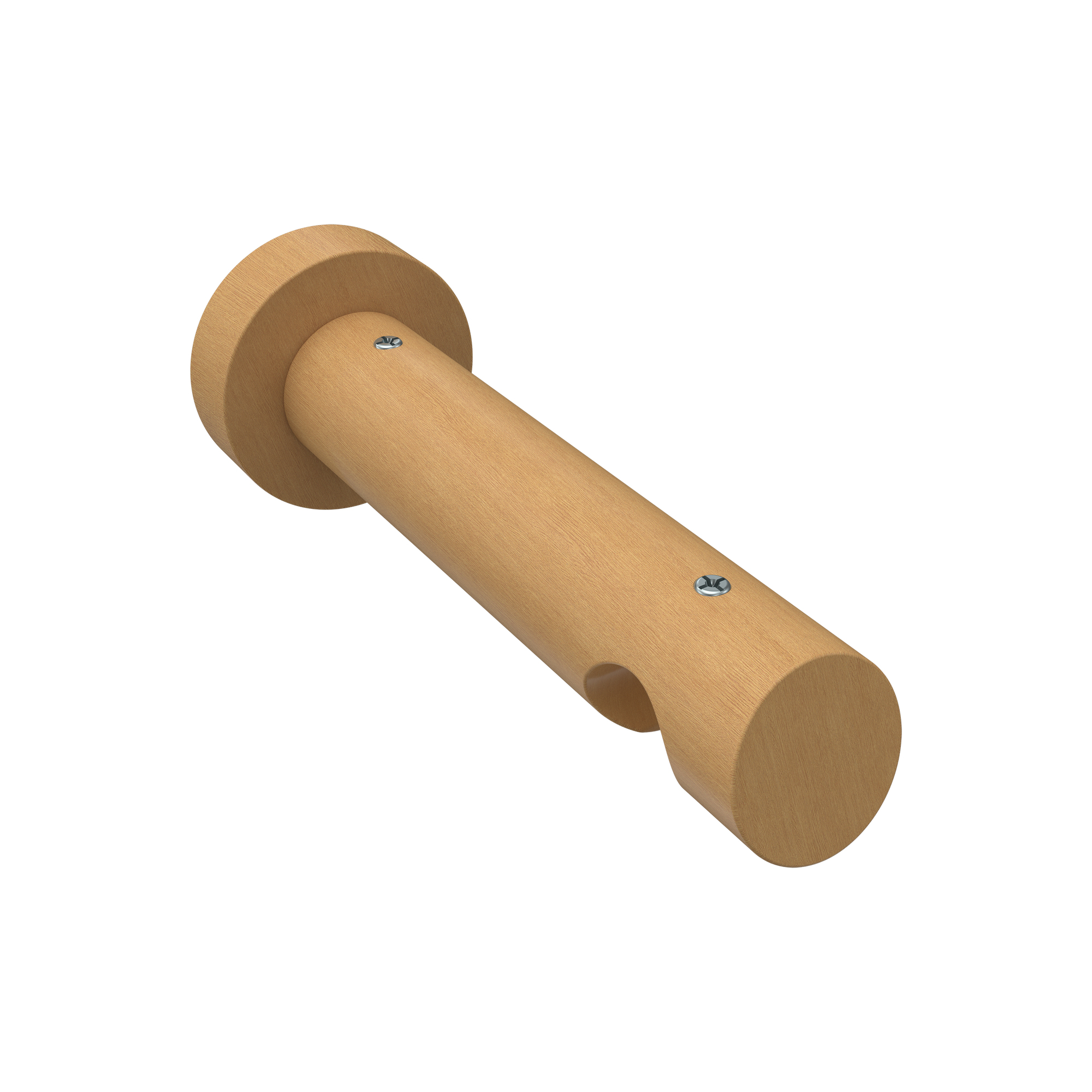 Träger / Halterung Buche lackiert 12 cm Talent für 20 mm Ø Innenlauf-Gardinenstangen