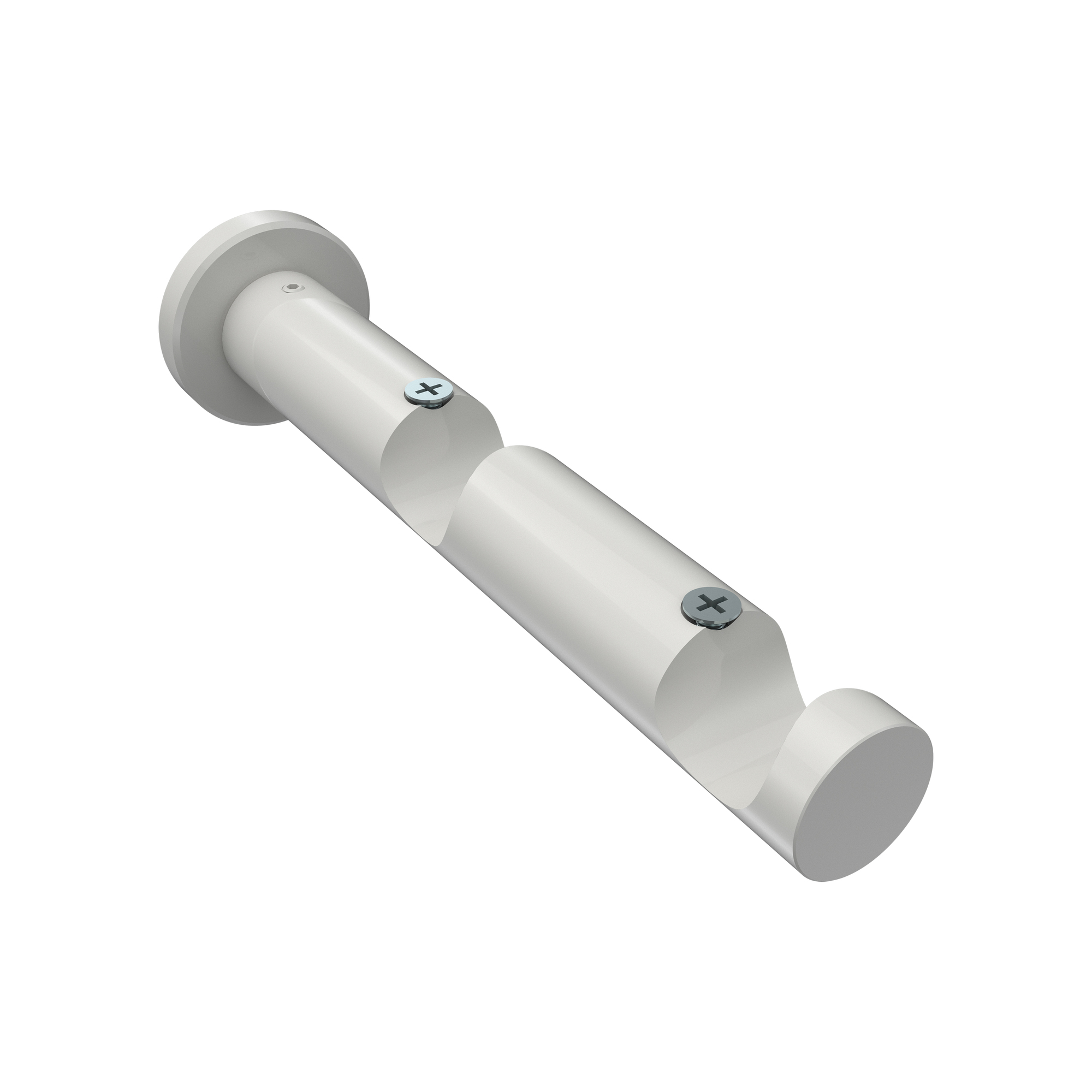 Träger / Halterung doppelläufig 7,5 / 14,5 cm Weiß Platon für 20 mm Ø Gardinenstangen