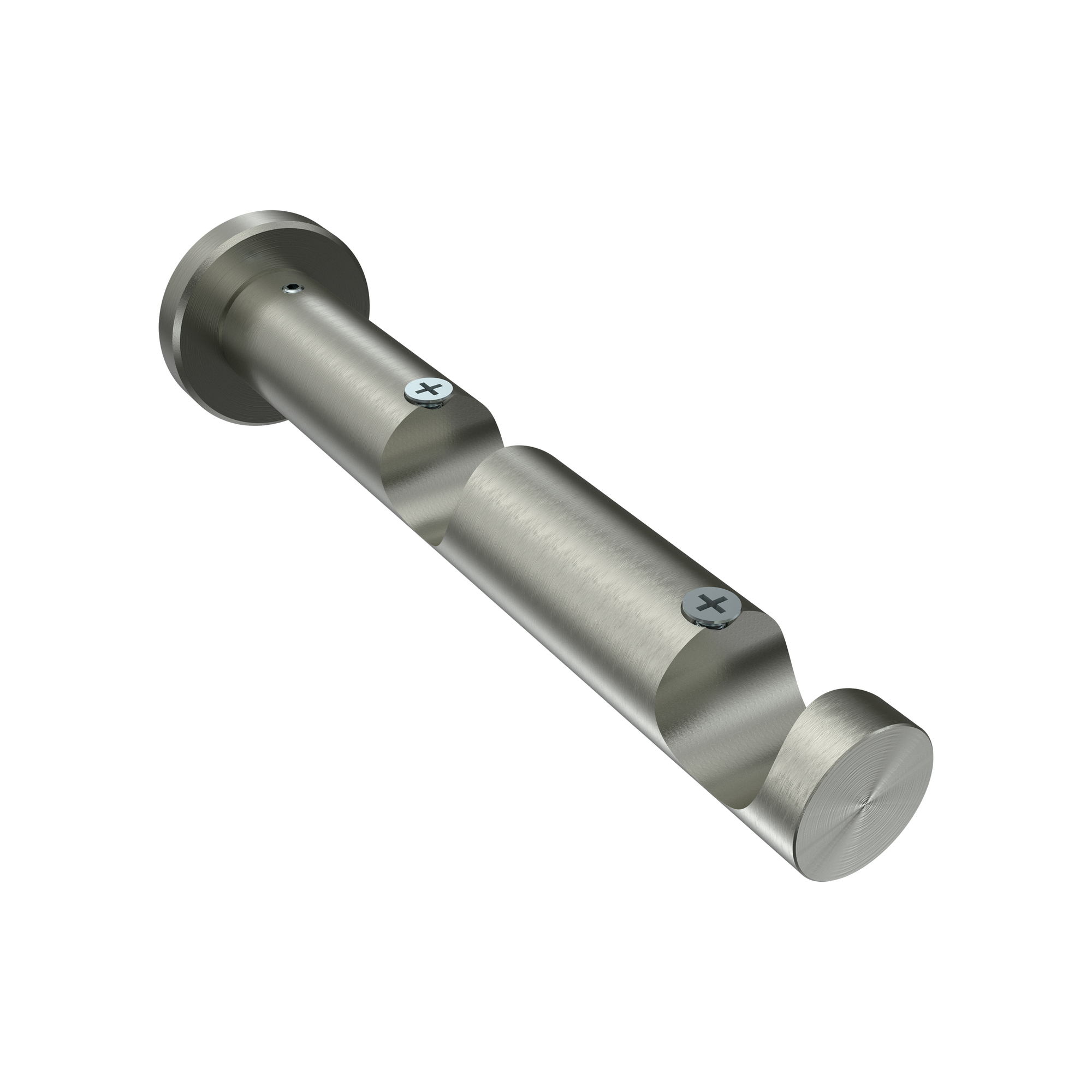Träger / Halterung 2-läufig Edelstahl-Optik 7,5 / 14,5 cm Platon für 20 mm Ø Gardinenstangen