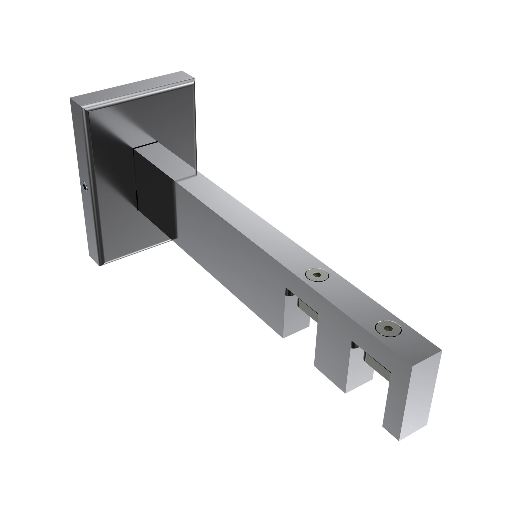 Träger / Halterung 2-läufig Chrom 10,5 / 13,5 cm Smartline für 14x35 mm Innenlaufstangen