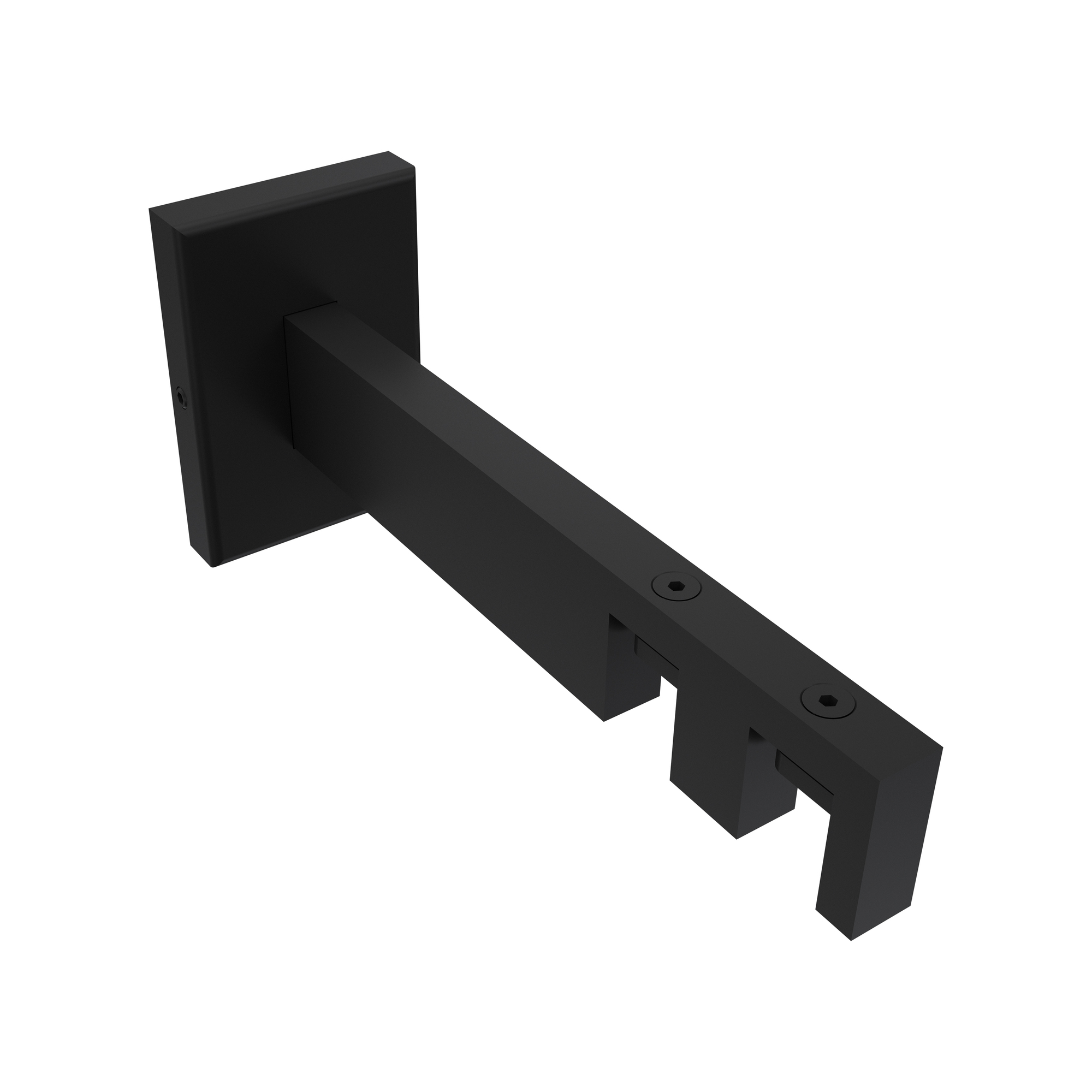 Träger / Halterung 2-läufig Schwarz 10,5 / 13,5 cm Smartline für 14x35 mm Innenlaufstangen