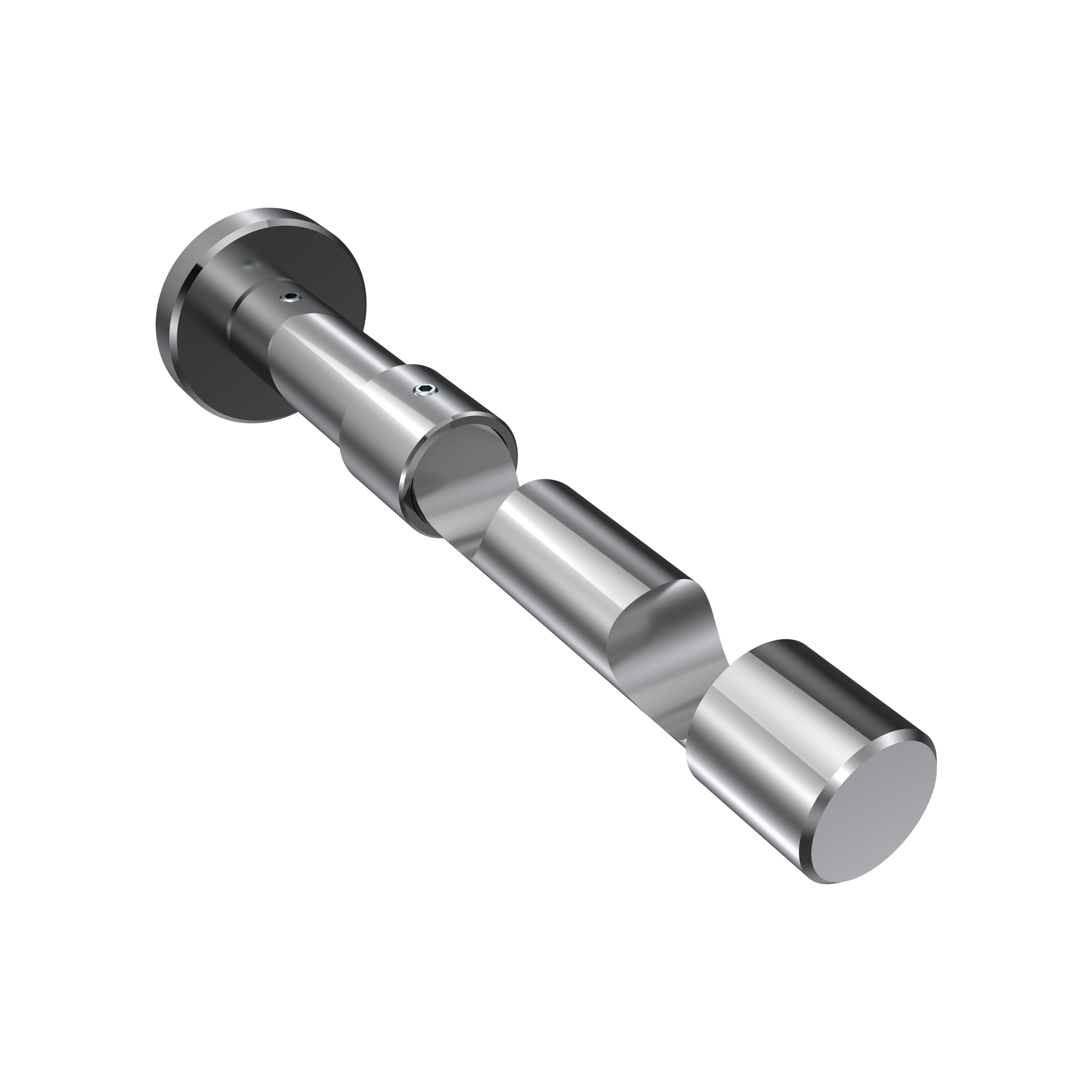 Träger / Halterung doppelläufig Chrom 8 / 13 cm Prestige für 20 mm Ø Gardinenstangen