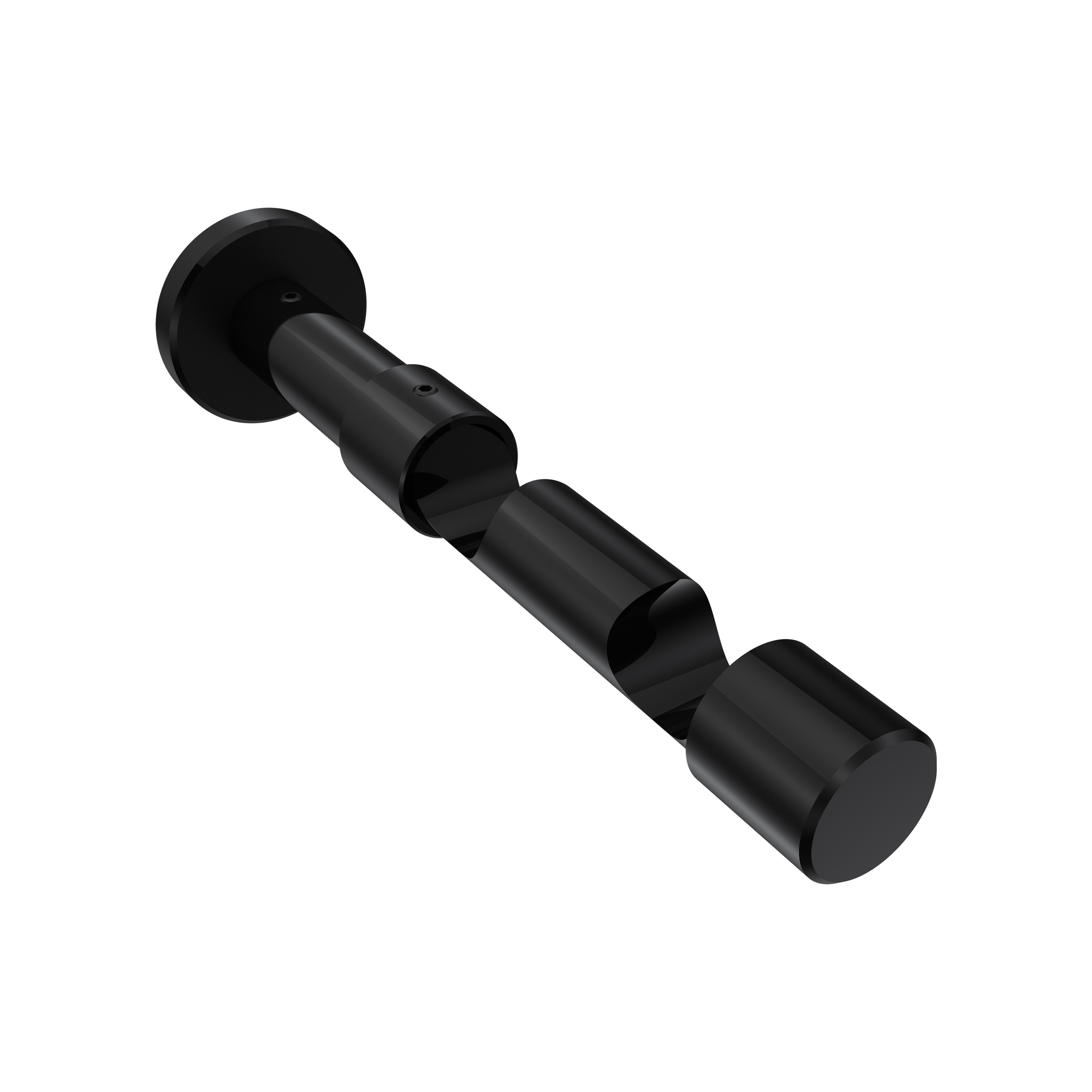 Träger / Halterung doppelläufig Schwarz 8 / 13 cm Prestige für 20 mm Ø Gardinenstangen