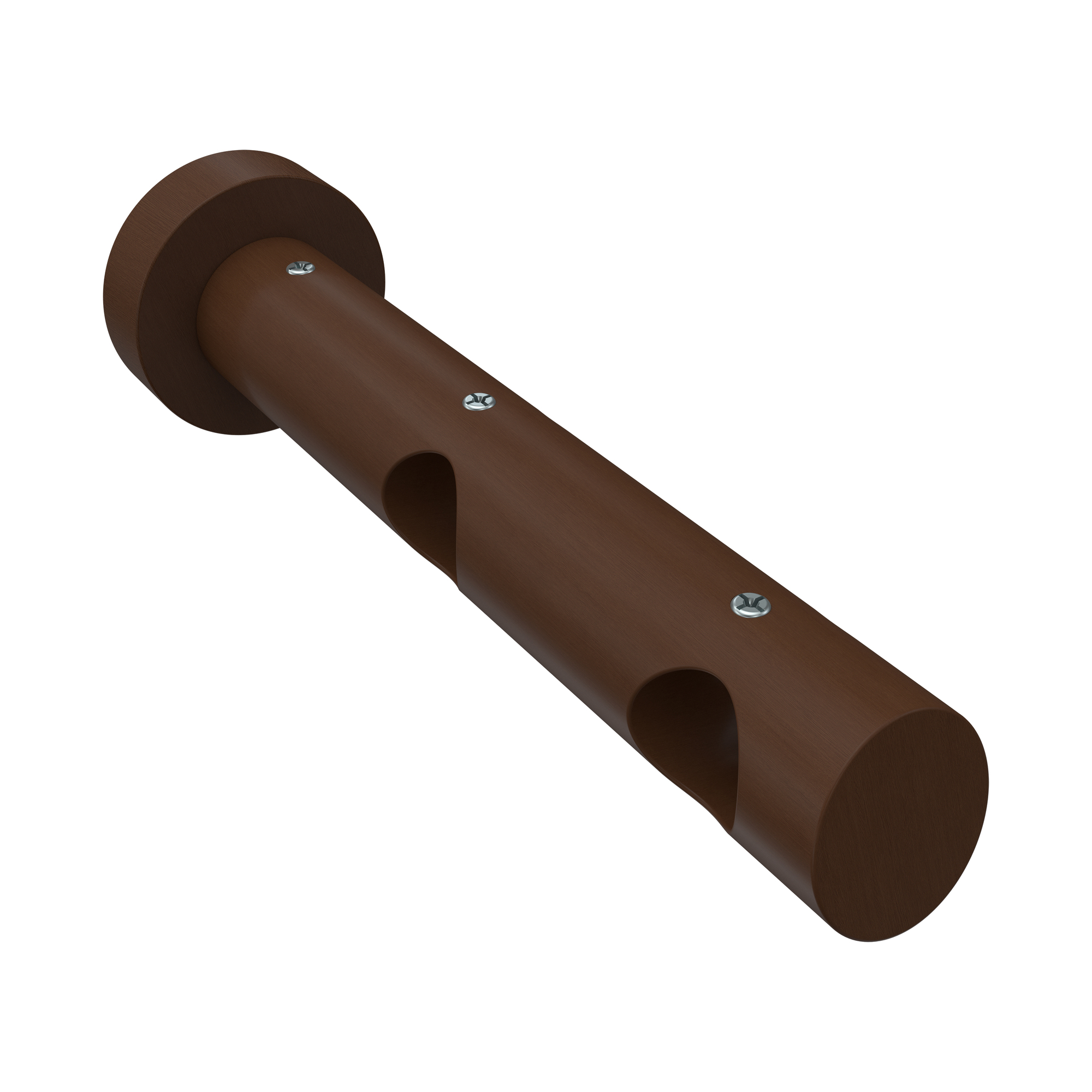 Träger / Halterung doppelläufig Nussbaum lackiert 9 und 15 cm Talena für 20 mm Ø Gardinenstangen