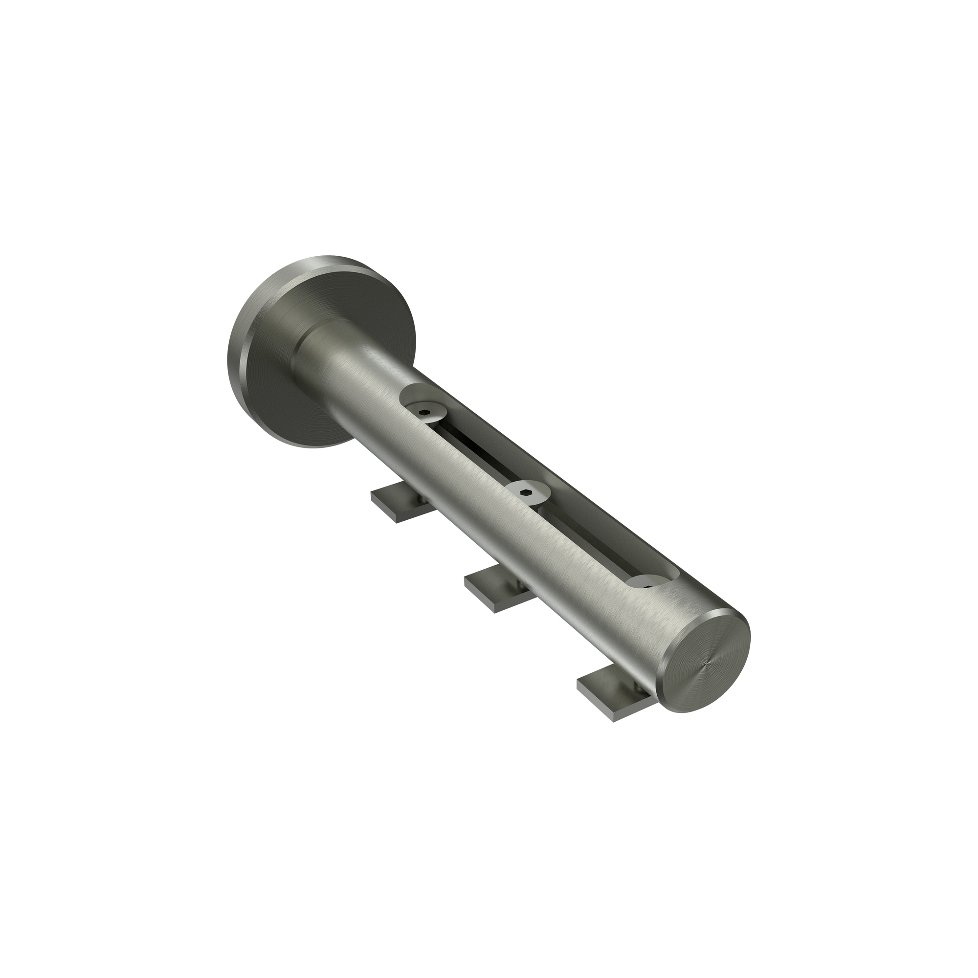 Wandträger Siteno für Innenlauf-Gardinenstange 20 mm Ø, Edelstahl-Optik mit variablen Wandabstand