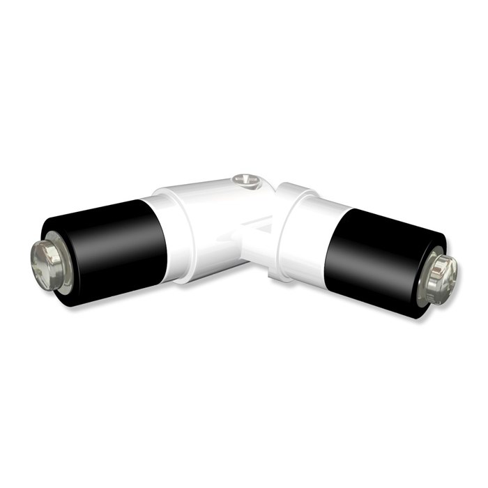 Gelenkverbinder Weiß für 20 mm Ø Gardinenstangen
