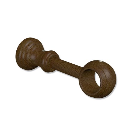 Träger / Halterung Nussbaum lackiert 12 cm Classic für 28 mm Ø Gardinenstangen